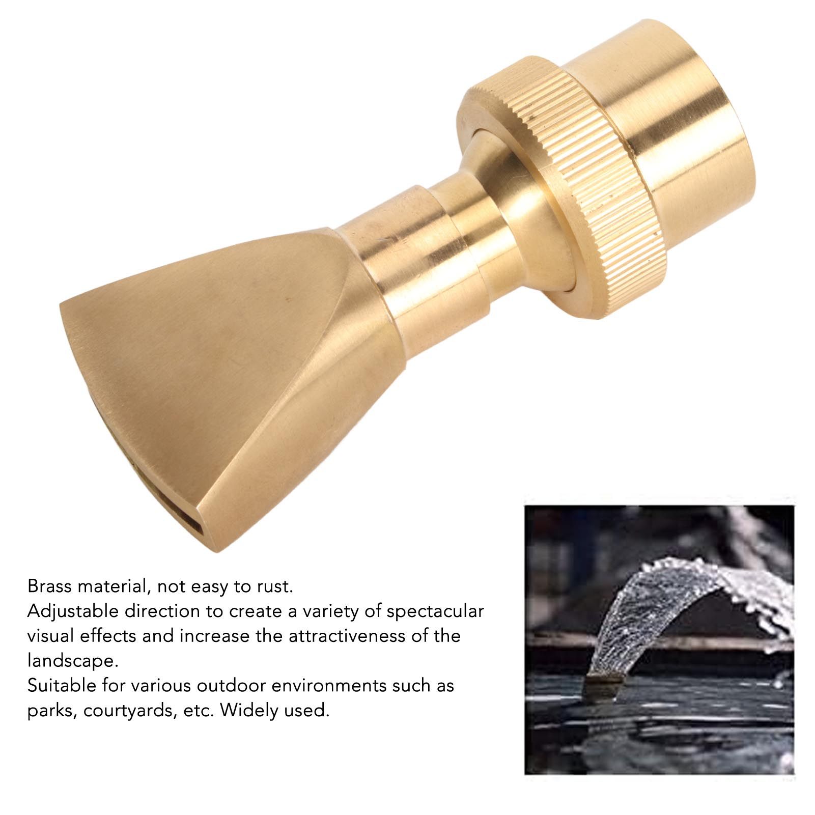 Fountain Nozzle Brass G3/4 Female Thread 25mm Narrow Fan Shaped Pond Sprinkler view 13