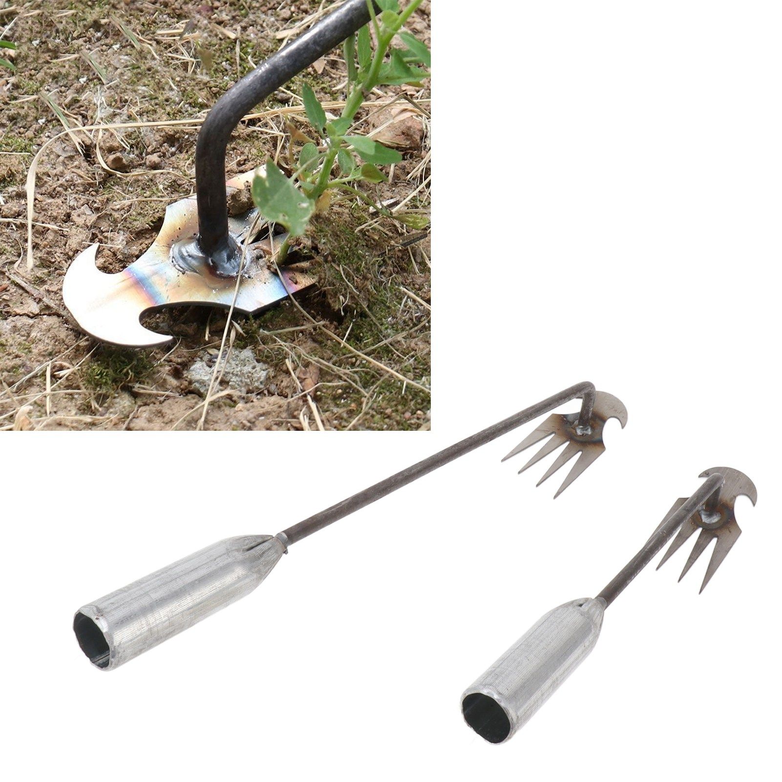 2Pcs Weeding Artifact Uprooting Weeding Tool 4 Teeth Dual Purpose Weeder Weed view 12