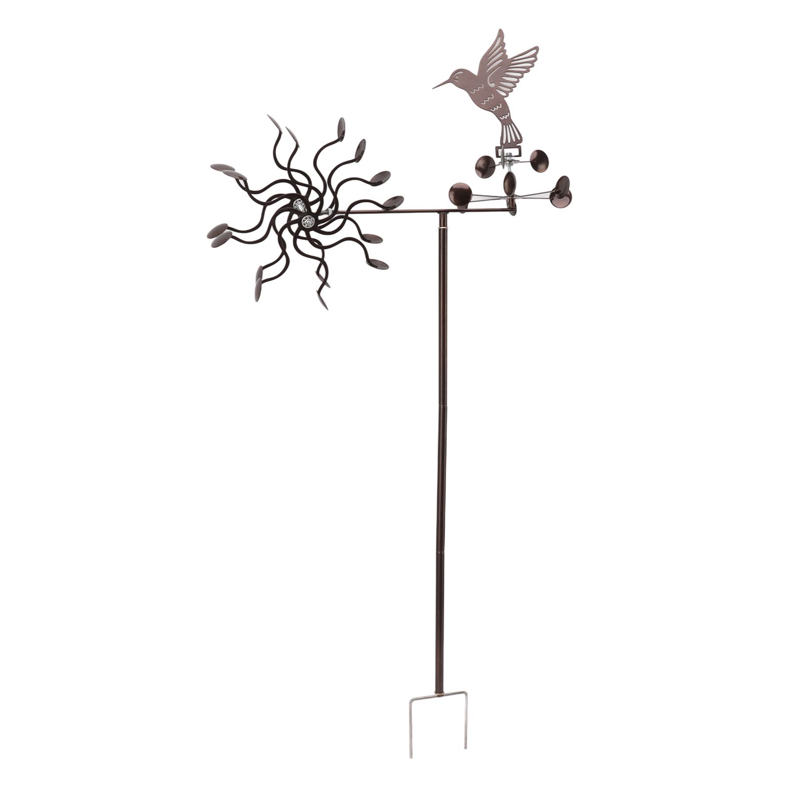 Wind Spinners Iron Hummingbird Metal Windmill Wind Sculpture for Outdoor Lawn view 2