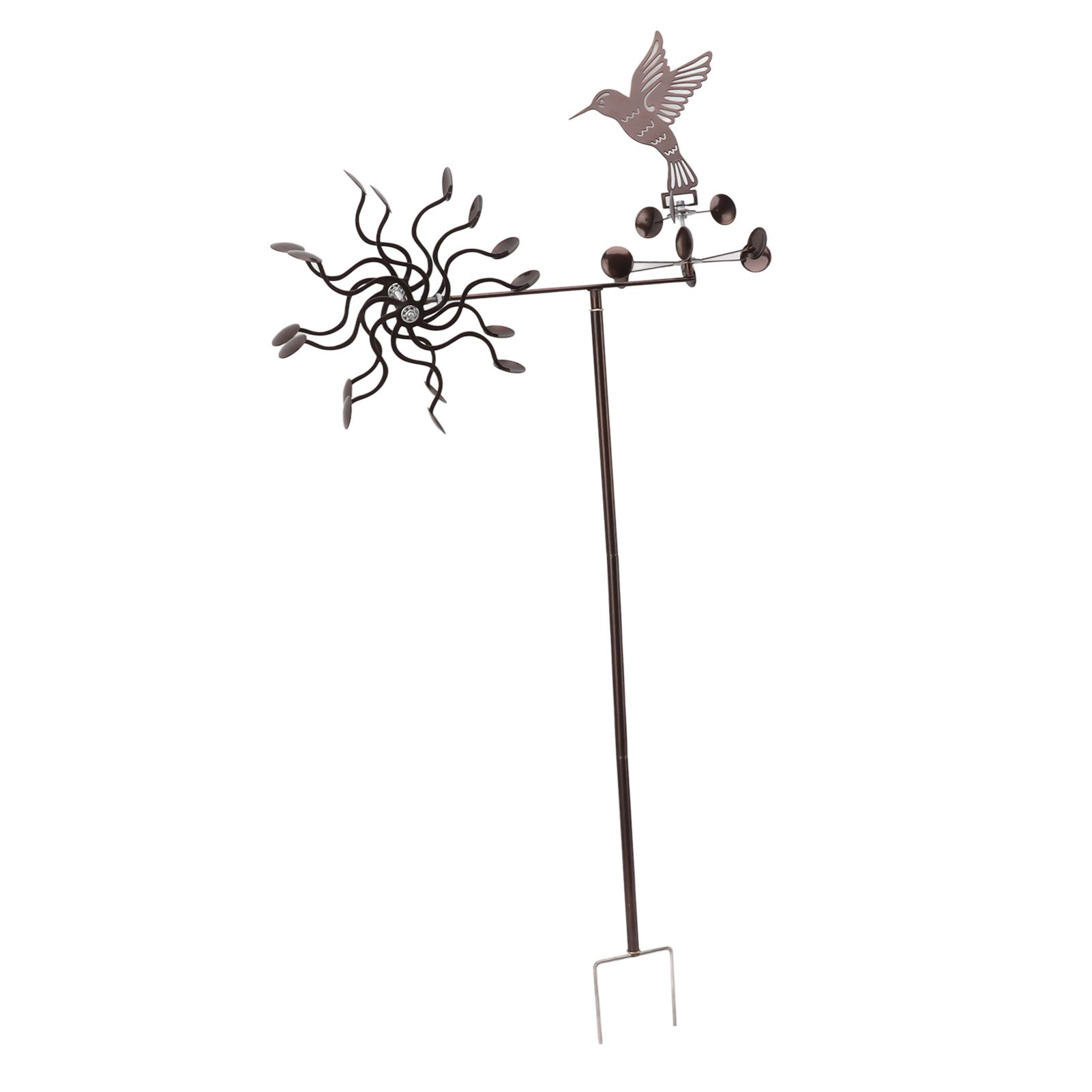 Wind Spinners Iron Hummingbird Metal Windmill Wind Sculpture for Outdoor Lawn view 4