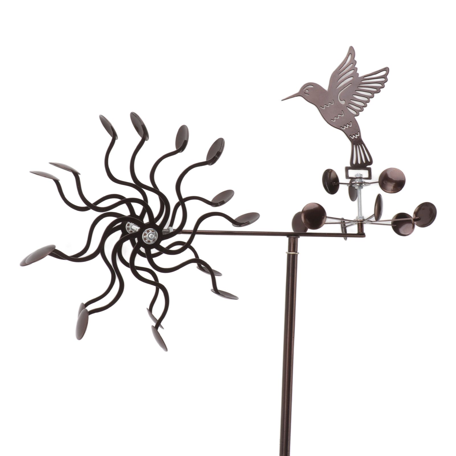 Wind Spinners Iron Hummingbird Metal Windmill Wind Sculpture for Outdoor Lawn view 6