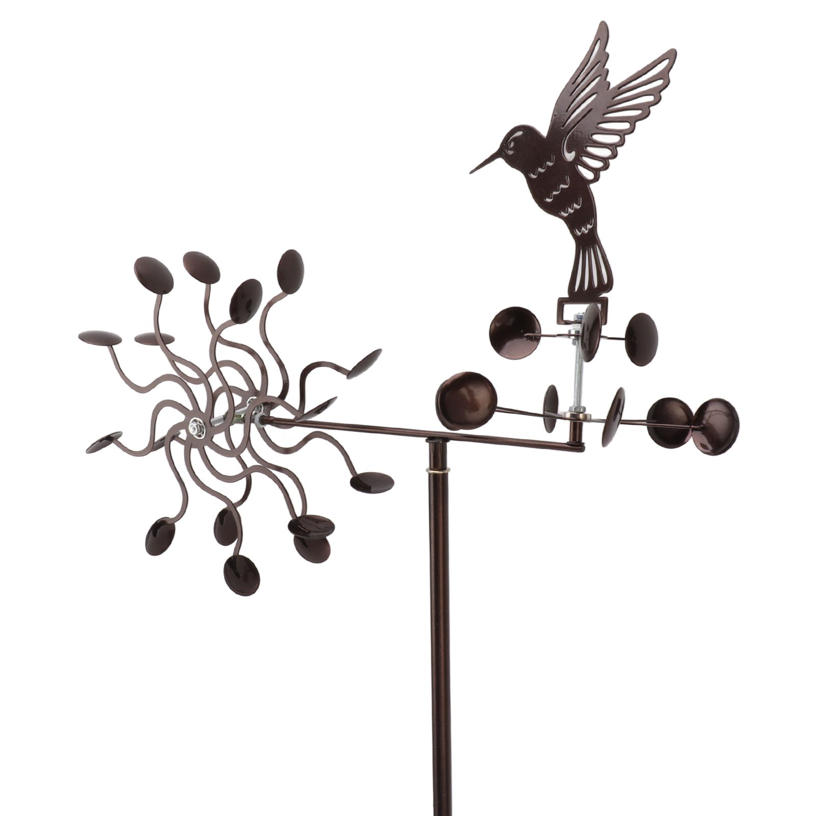 Wind Spinners Iron Hummingbird Metal Windmill Wind Sculpture for Outdoor Lawn view 7