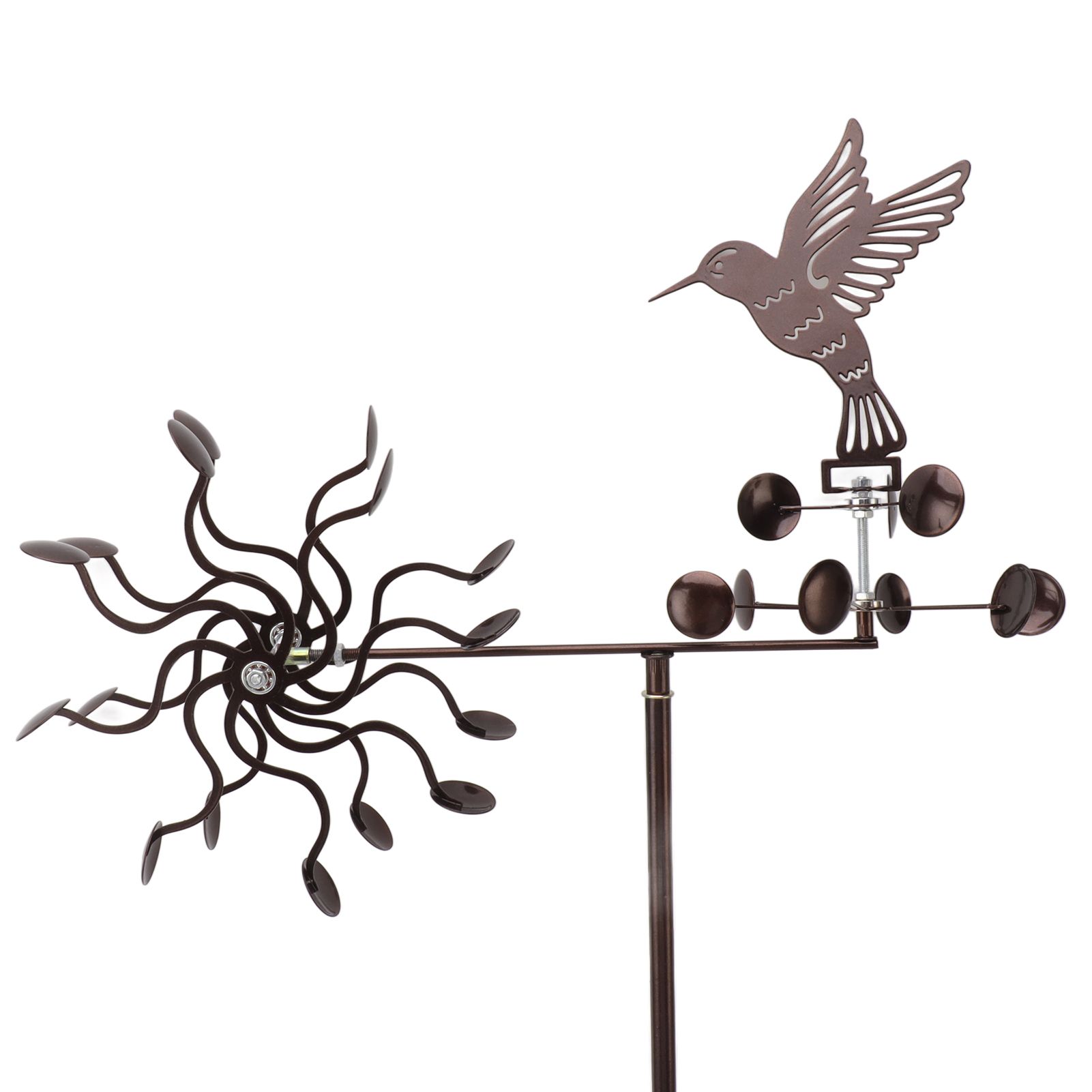 Wind Spinners Iron Hummingbird Metal Windmill Wind Sculpture for Outdoor Lawn view 8