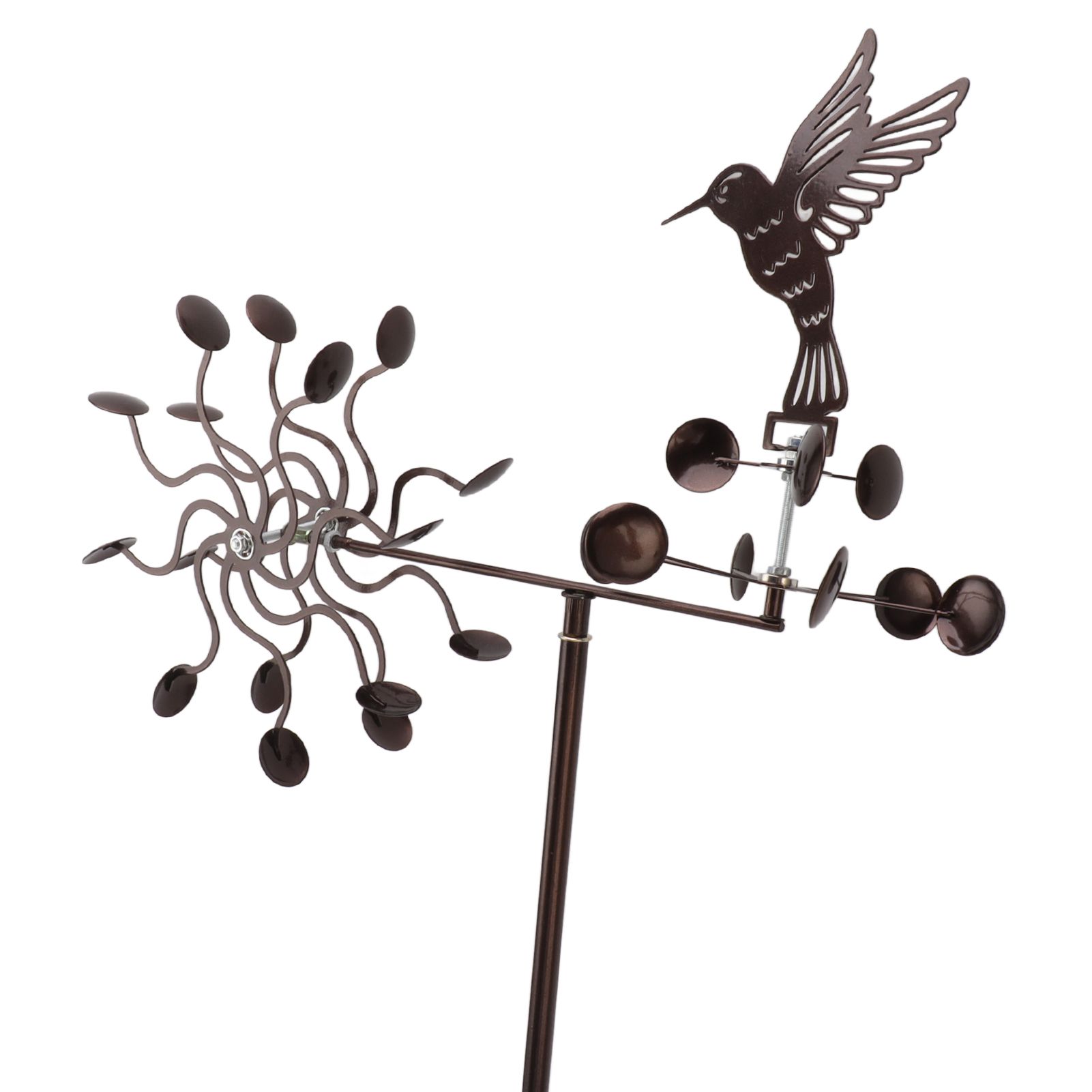 Wind Spinners Iron Hummingbird Metal Windmill Wind Sculpture for Outdoor Lawn view 9