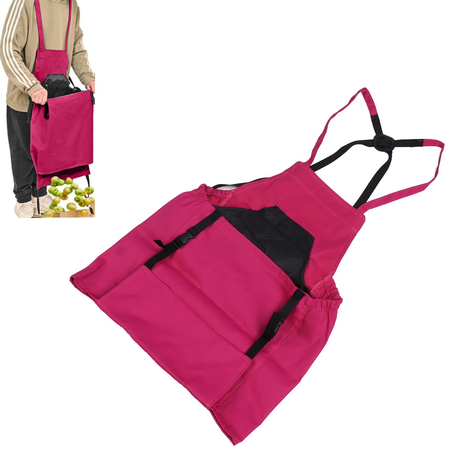 Harvest Bag Fruit Picking Apron Large Capacity Oxford Cloth Quick Release view 11