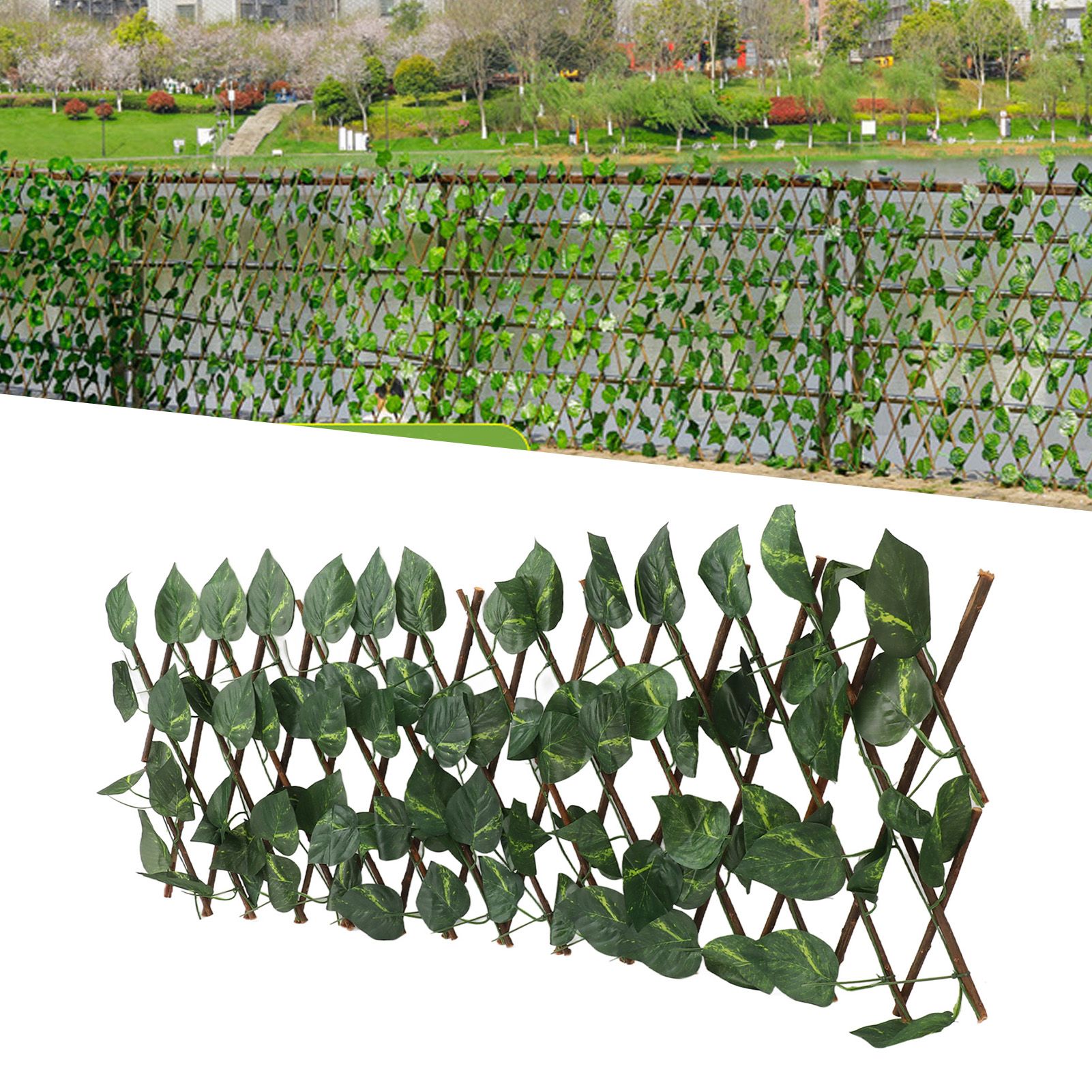 Artificial Hedges Fence Simulation Expandable Sun Protection Waterproof view 11