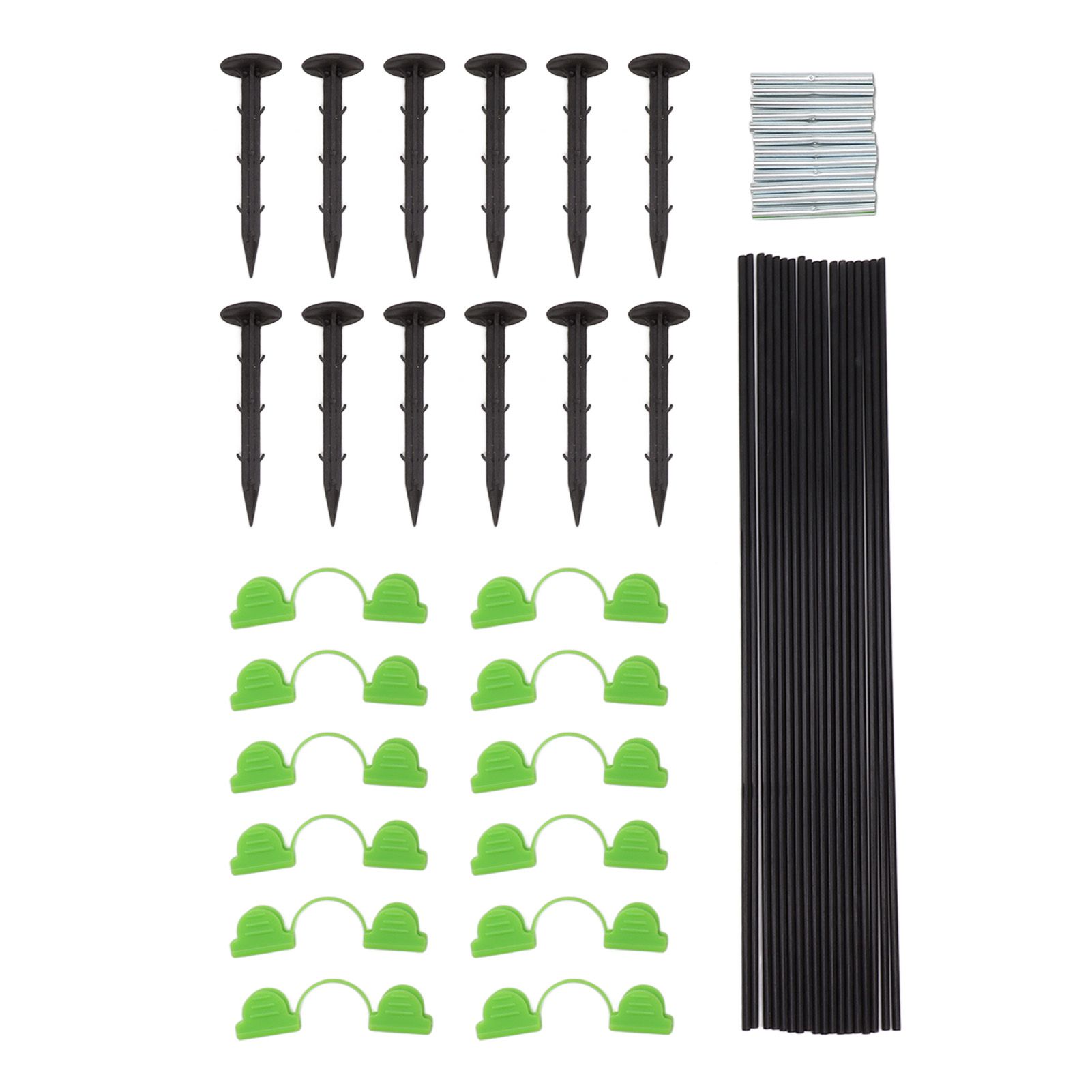 18 Fiberglass Rods 12 Connecting Pipes 12 Clips 12 Garden Stakes for view 3
