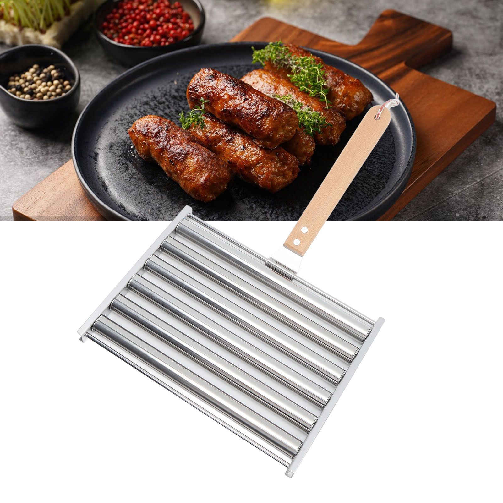 Detachable Stainless Steel Hot Dog Sausage Roller Rack Steamer With Extra Long view 11
