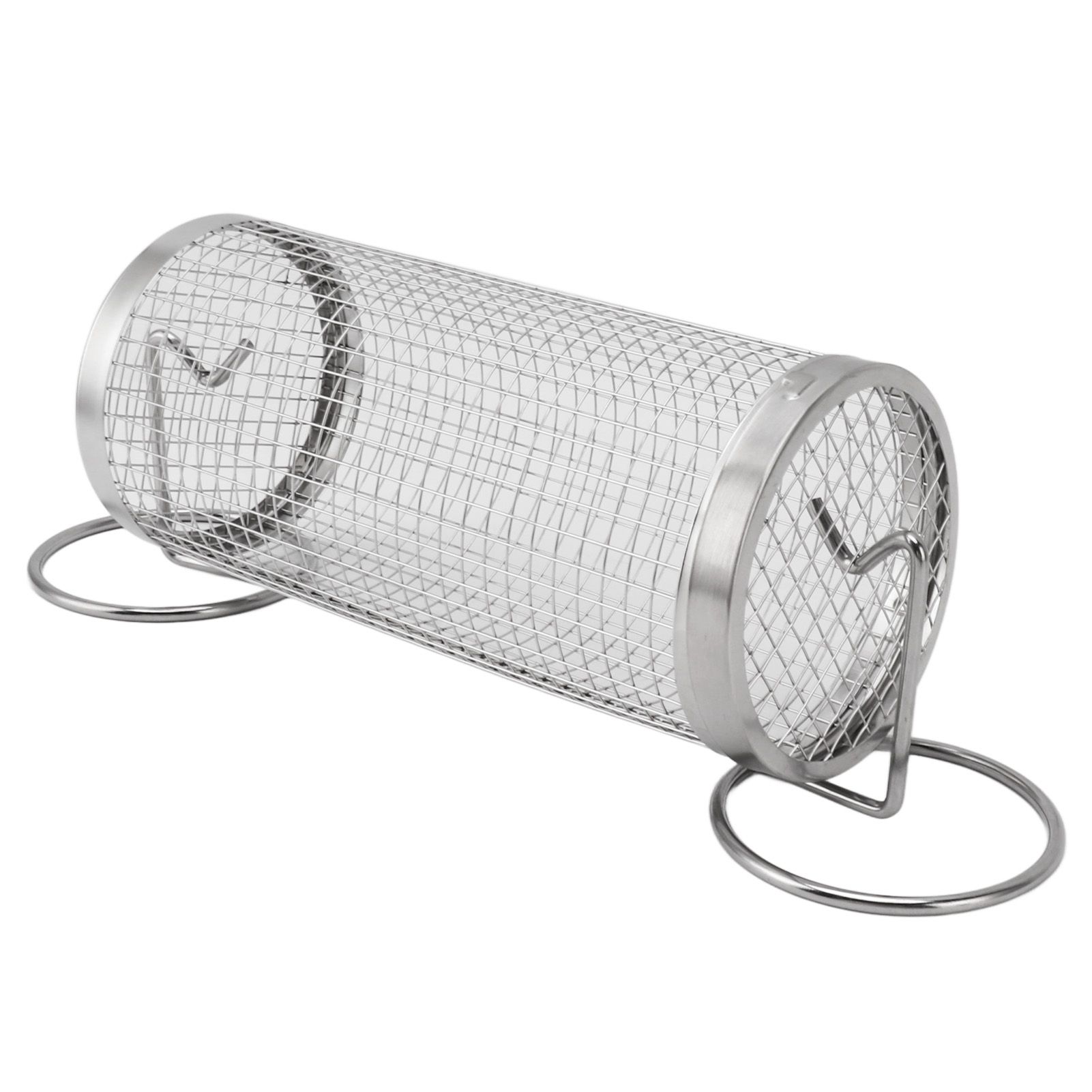 BBQ Net Tube Rolling Grilling Basket Stainless Steel Wire Mesh Cylinder Grill view 5