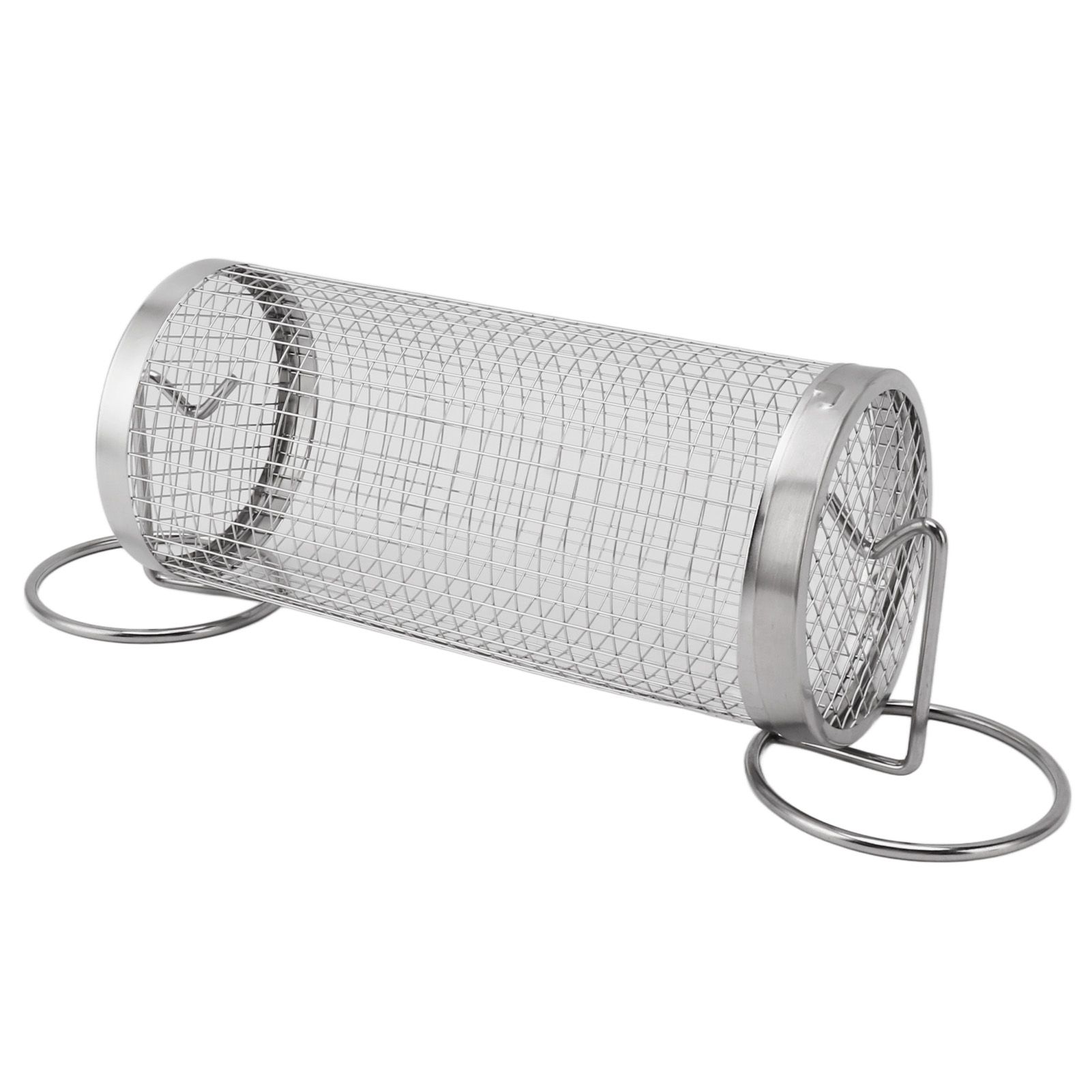 BBQ Net Tube Rolling Grilling Basket Stainless Steel Wire Mesh Cylinder Grill view 7
