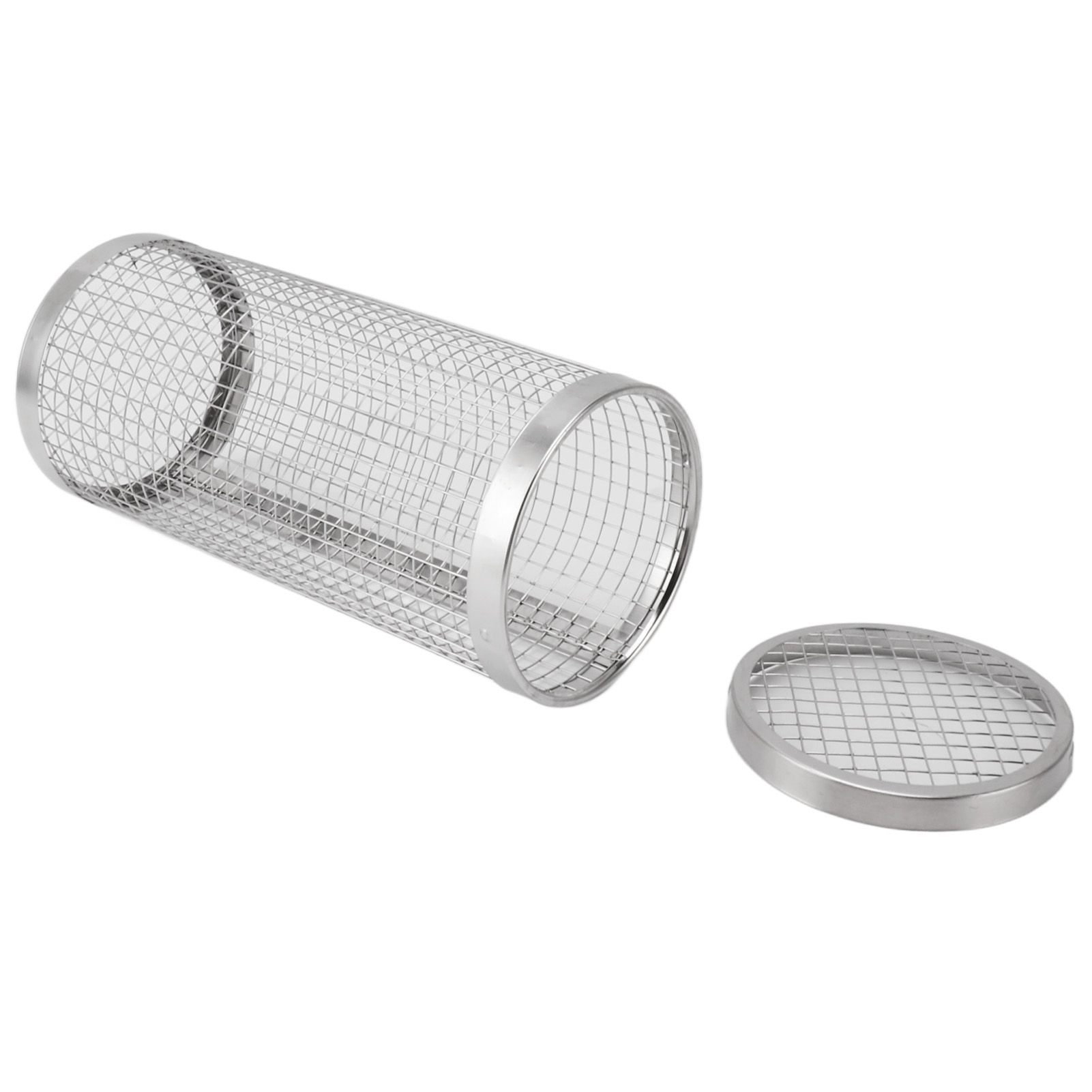 BBQ Net Tube Rolling Grilling Basket Stainless Steel Wire Mesh Cylinder Grill view 9