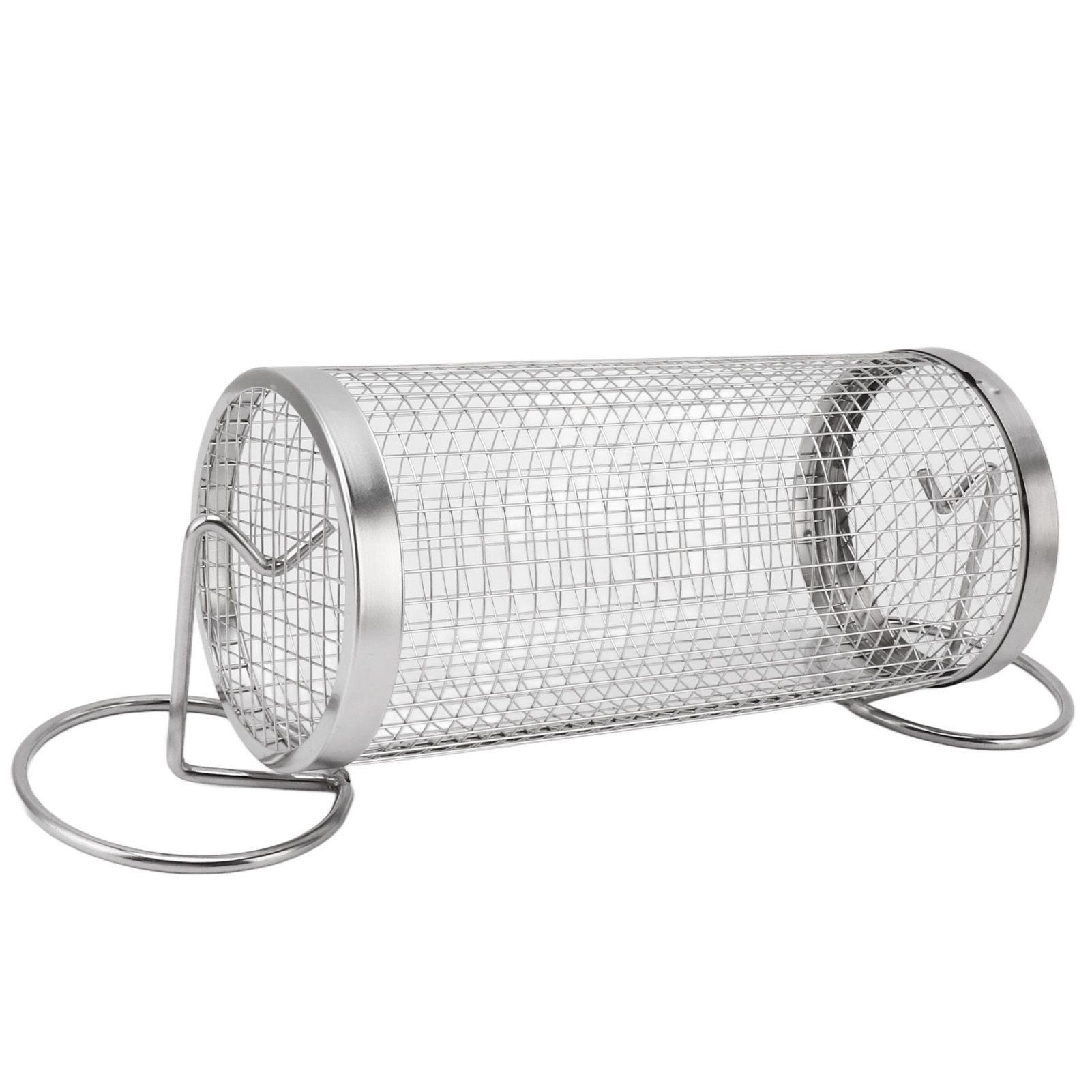 BBQ Net Tube Rolling Grilling Basket Stainless Steel Wire Mesh Cylinder Grill view 10