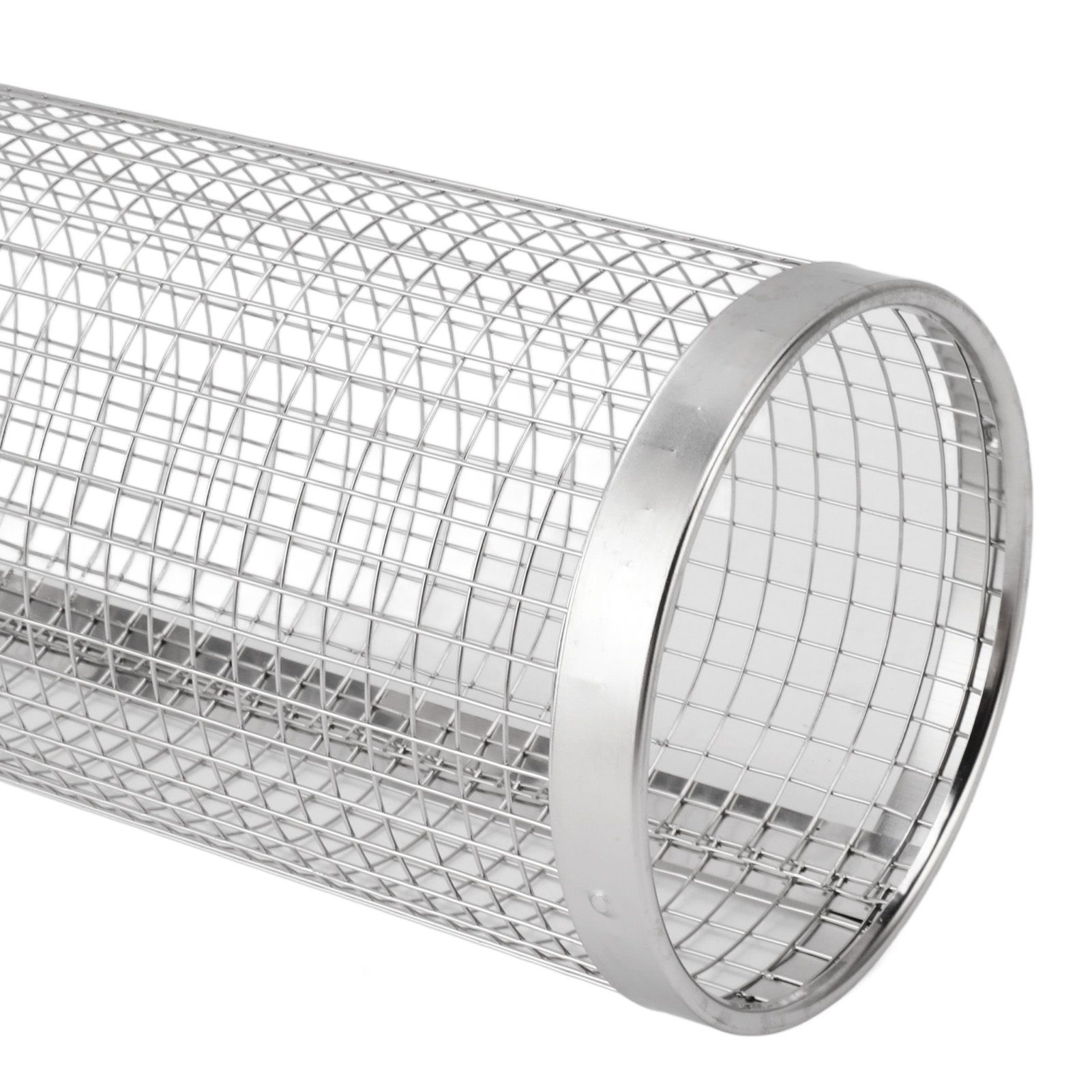 BBQ Net Tube Rolling Grilling Basket Stainless Steel Wire Mesh Cylinder Grill view 14