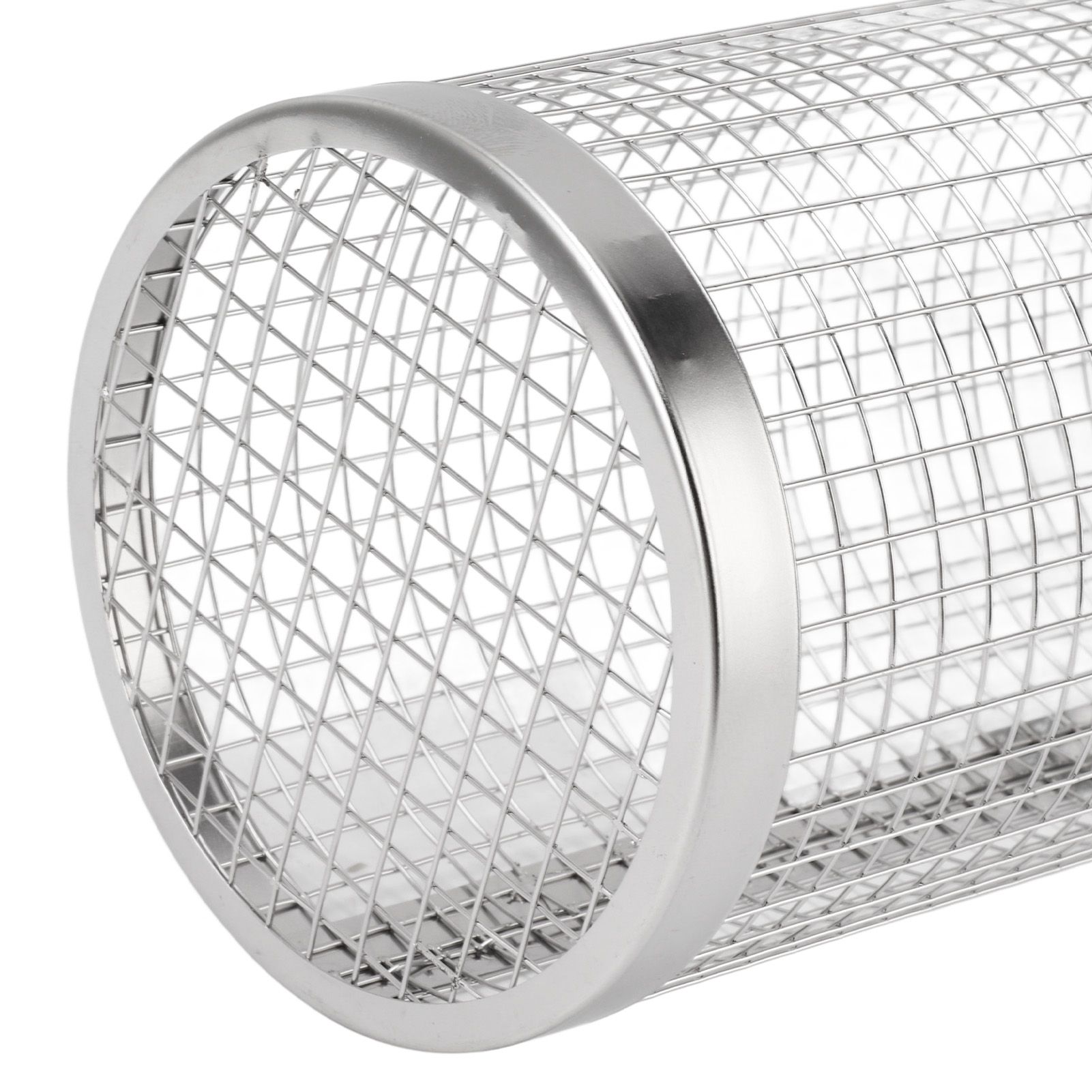 BBQ Net Tube Rolling Grilling Basket Stainless Steel Wire Mesh Cylinder Grill view 15