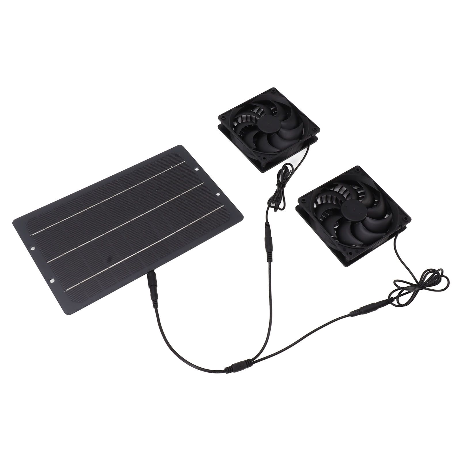 10W Solar Panel Fan Kit Weatherproof Solar Powered Dual Exhaust Fan Wall view 2