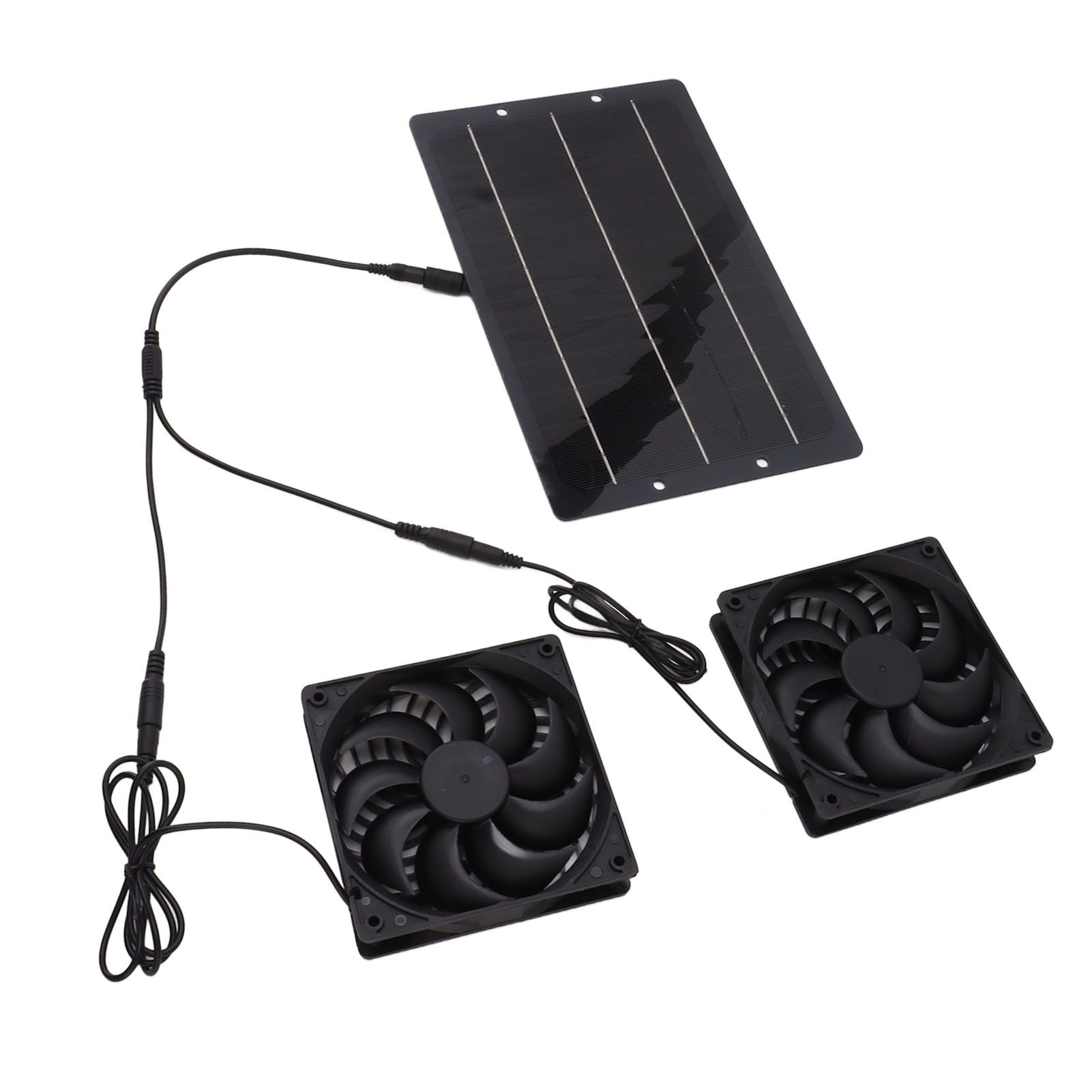 10W Solar Panel Fan Kit Weatherproof Solar Powered Dual Exhaust Fan Wall view 3