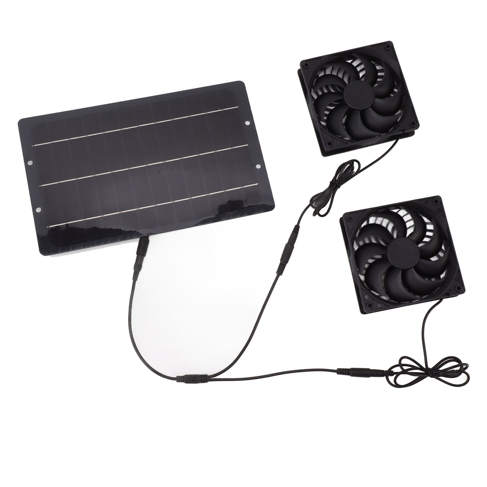 10W Solar Panel Fan Kit Weatherproof Solar Powered Dual Exhaust Fan Wall view 6