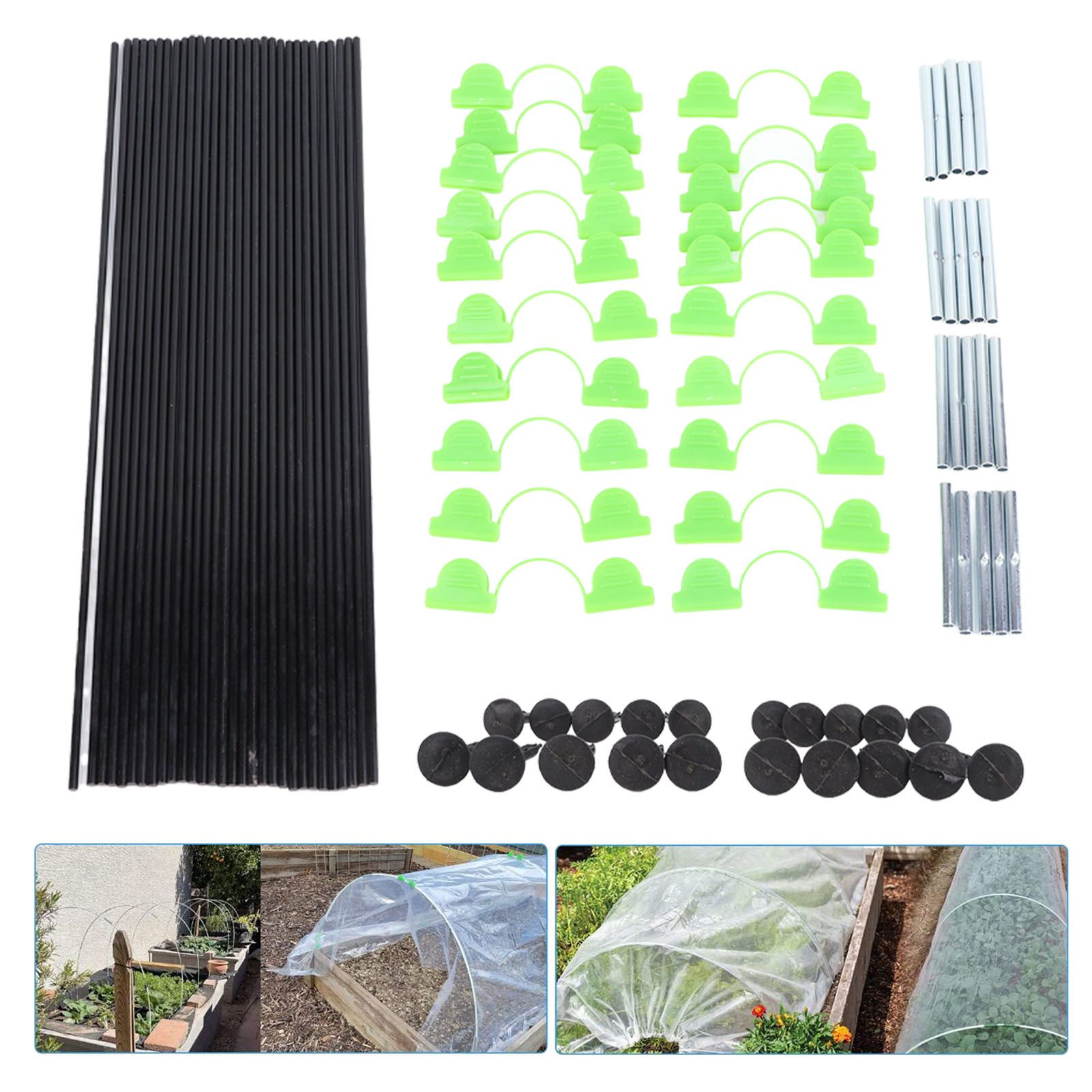 Greenhouse Hoops Grow Tunnel Insect Repellent Animal Protection Plant Shade view 10