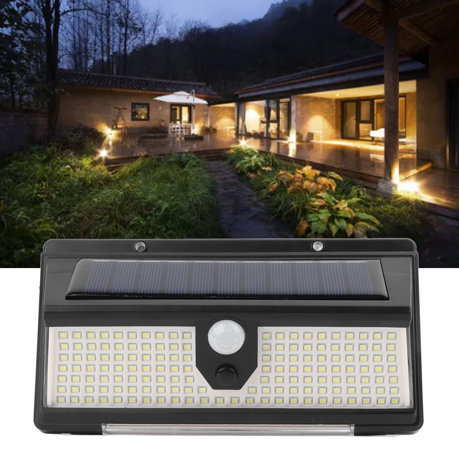 Solar Sensor Wall Light 3 Lighting Modes Human Body Induction Waterproof Solar view 11