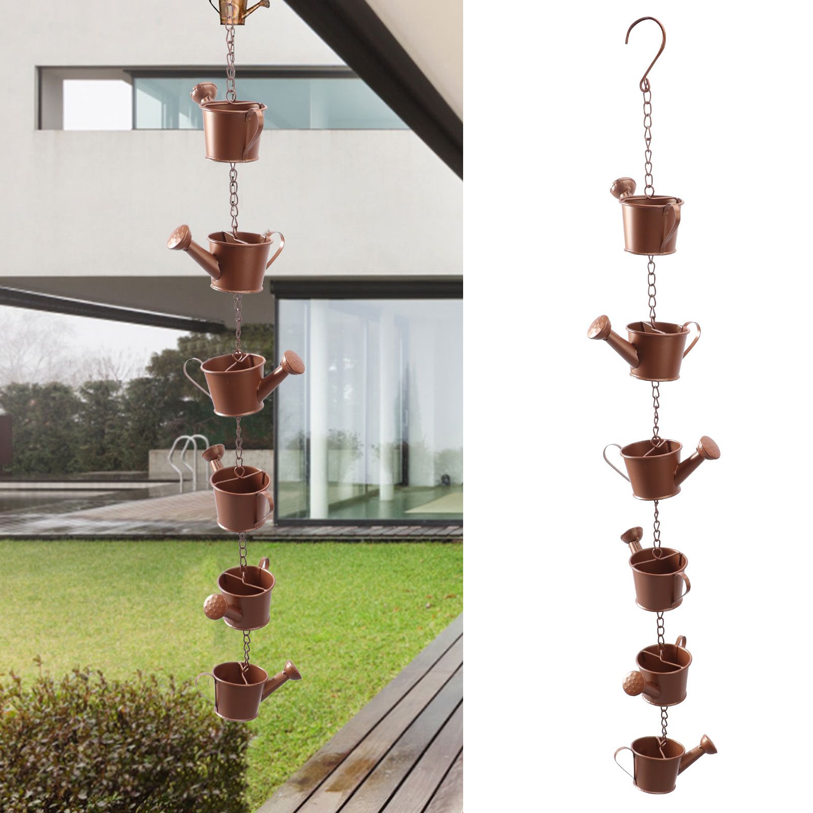 Kettle Rain Chain Elegant Stable Metal Hanging Kettle Rain Chain for Garden view 11