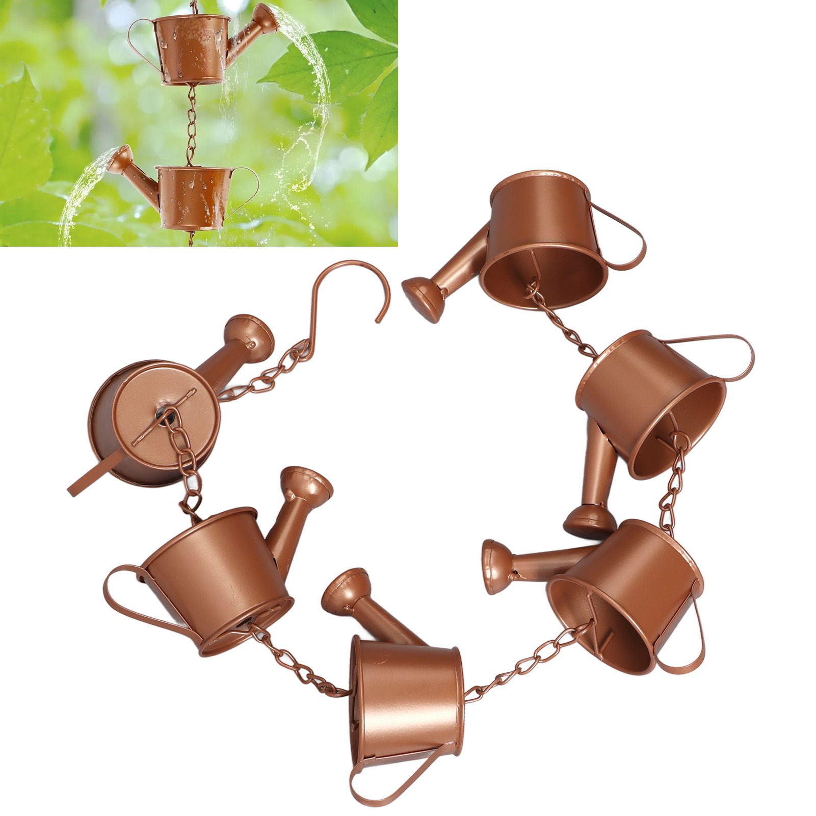 Kettle Rain Chain Elegant Stable Metal Hanging Kettle Rain Chain for Garden view 12
