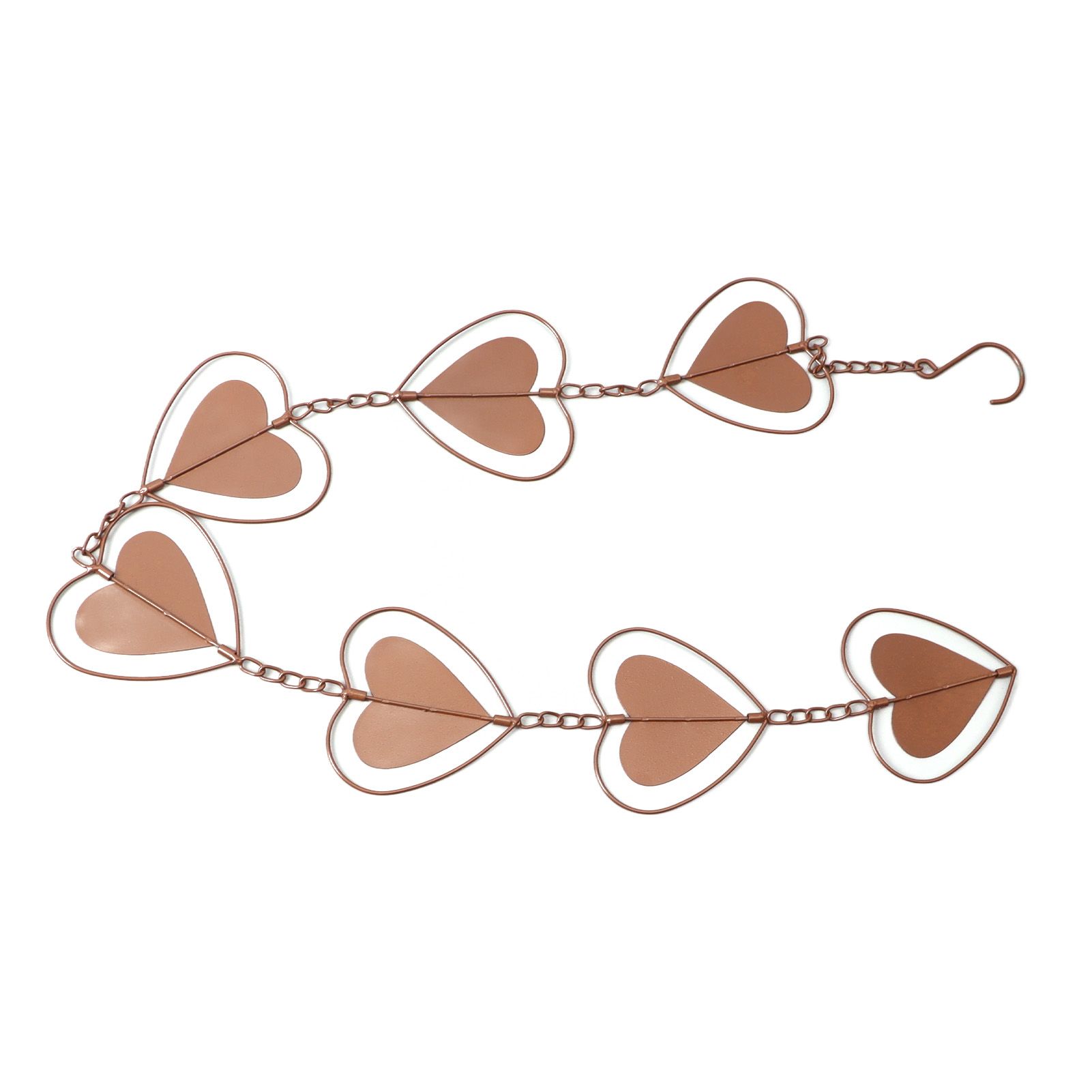 Metal Rain Chain Drainage Function Decorative Heart Shape Wind Chime with Hook view 2