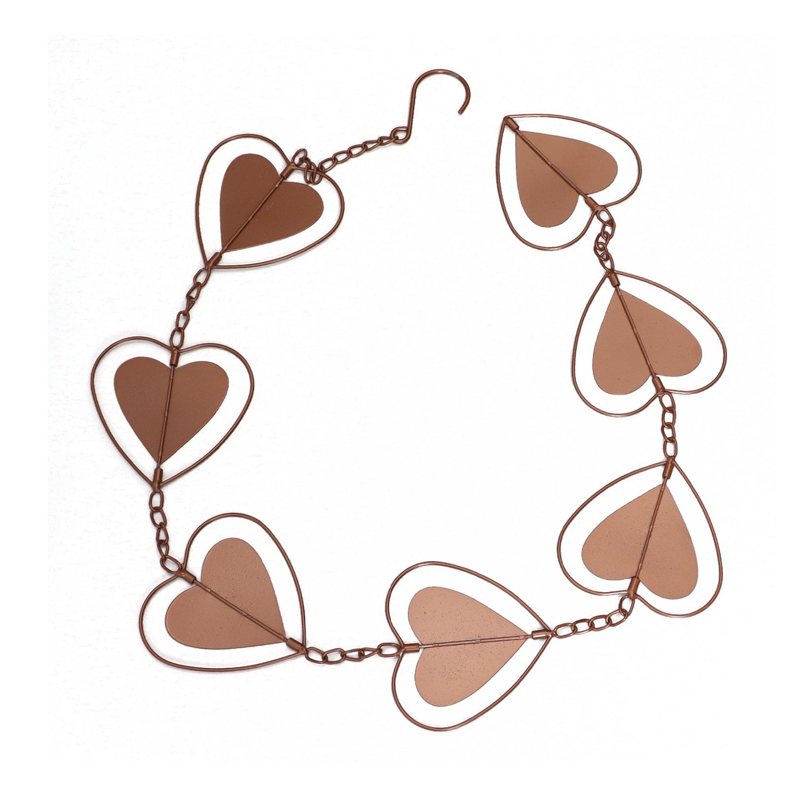 Metal Rain Chain Drainage Function Decorative Heart Shape Wind Chime with Hook view 3