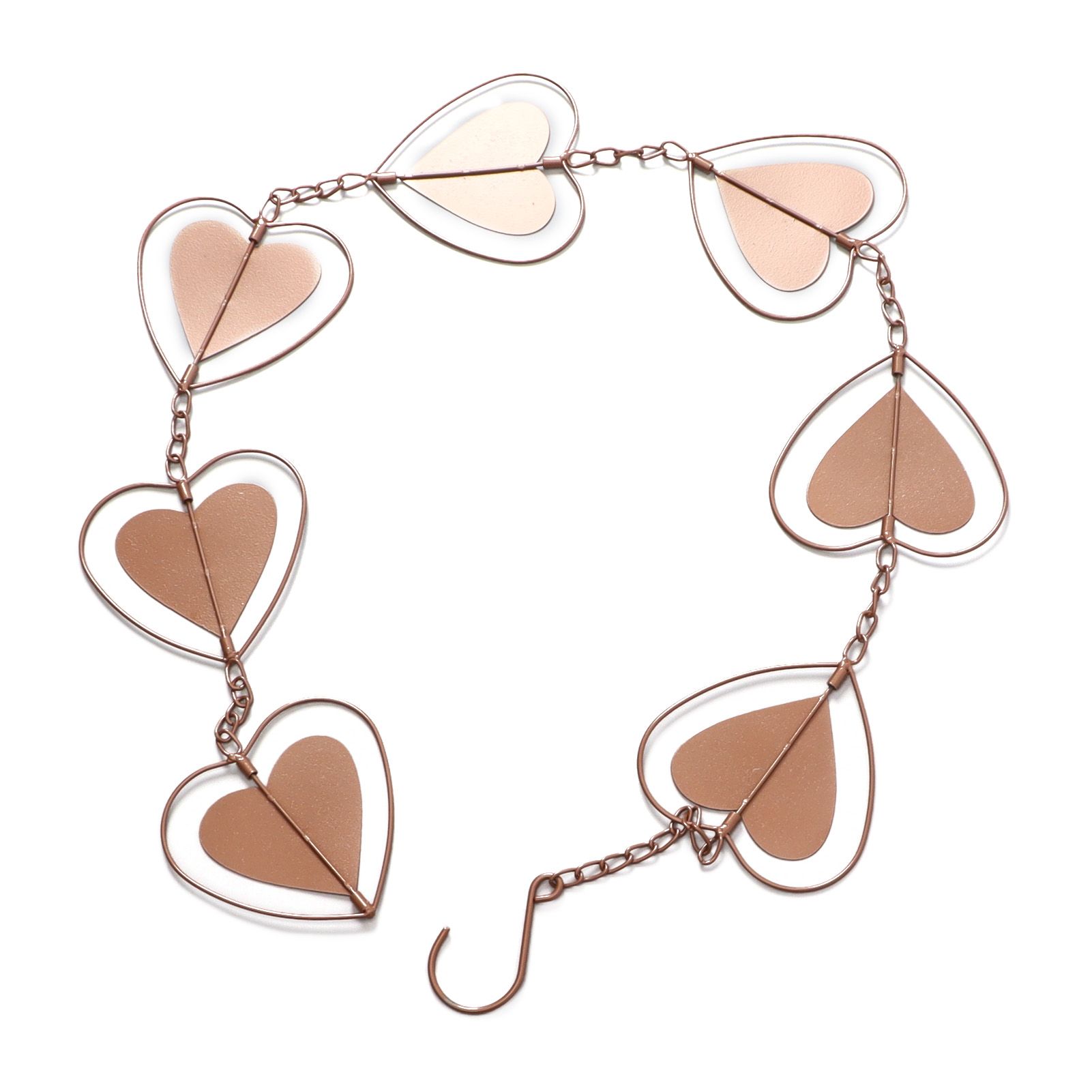 Metal Rain Chain Drainage Function Decorative Heart Shape Wind Chime with Hook view 5