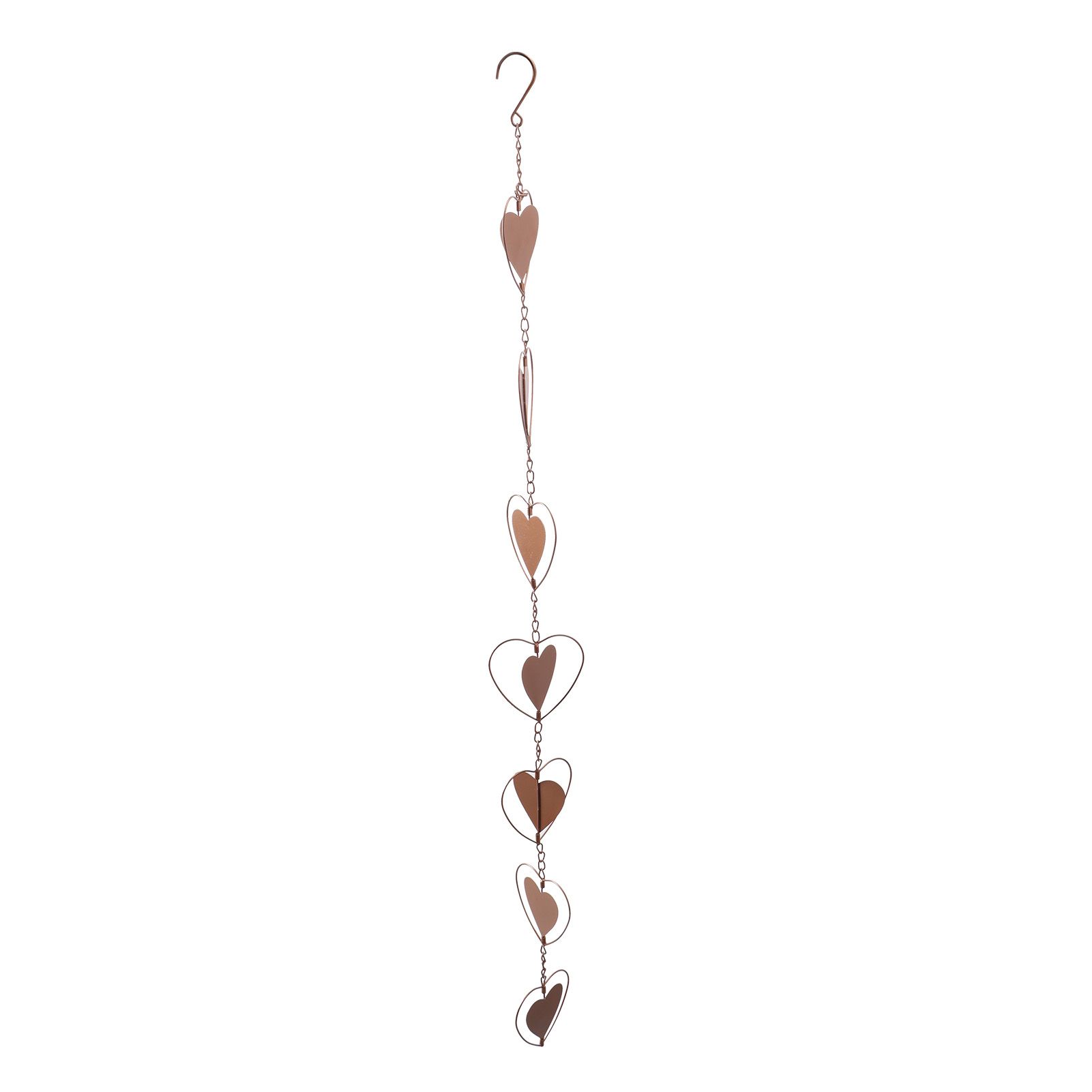 Metal Rain Chain Drainage Function Decorative Heart Shape Wind Chime with Hook view 6