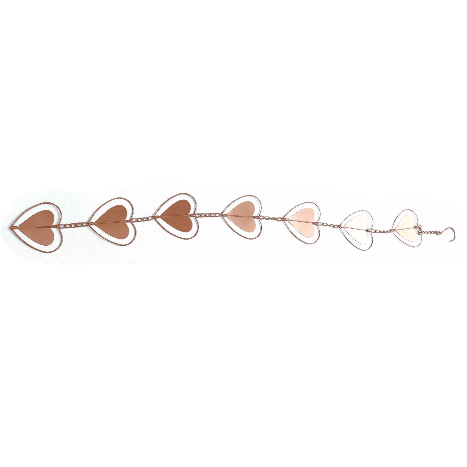 Metal Rain Chain Drainage Function Decorative Heart Shape Wind Chime with Hook view 8