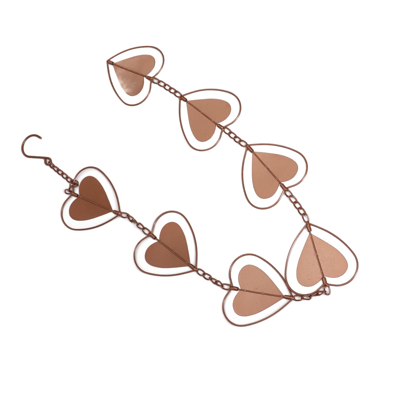 Metal Rain Chain Drainage Function Decorative Heart Shape Wind Chime with Hook view 9