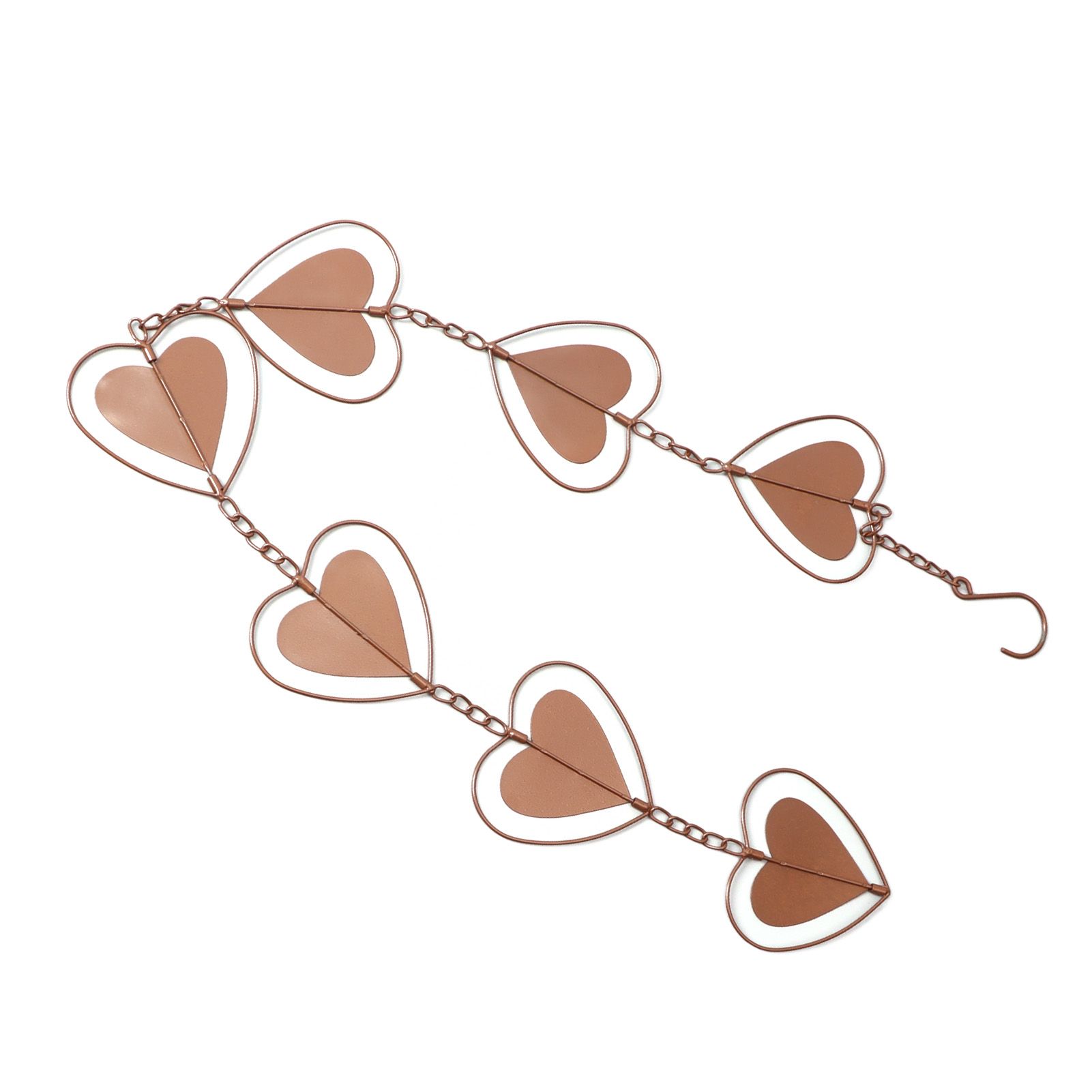 Metal Rain Chain Drainage Function Decorative Heart Shape Wind Chime with Hook view 10