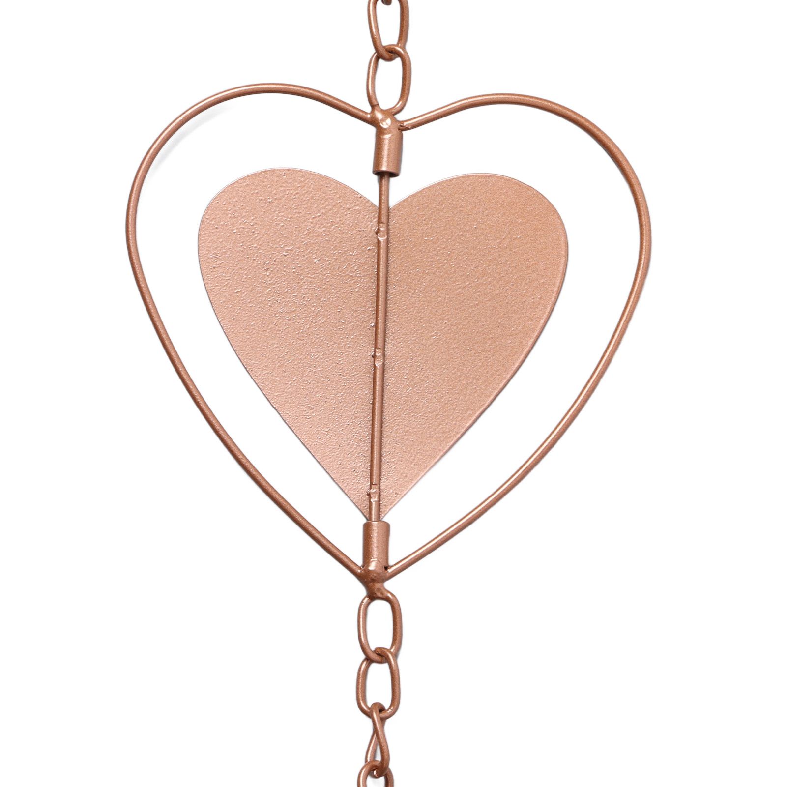 Metal Rain Chain Drainage Function Decorative Heart Shape Wind Chime with Hook view 13