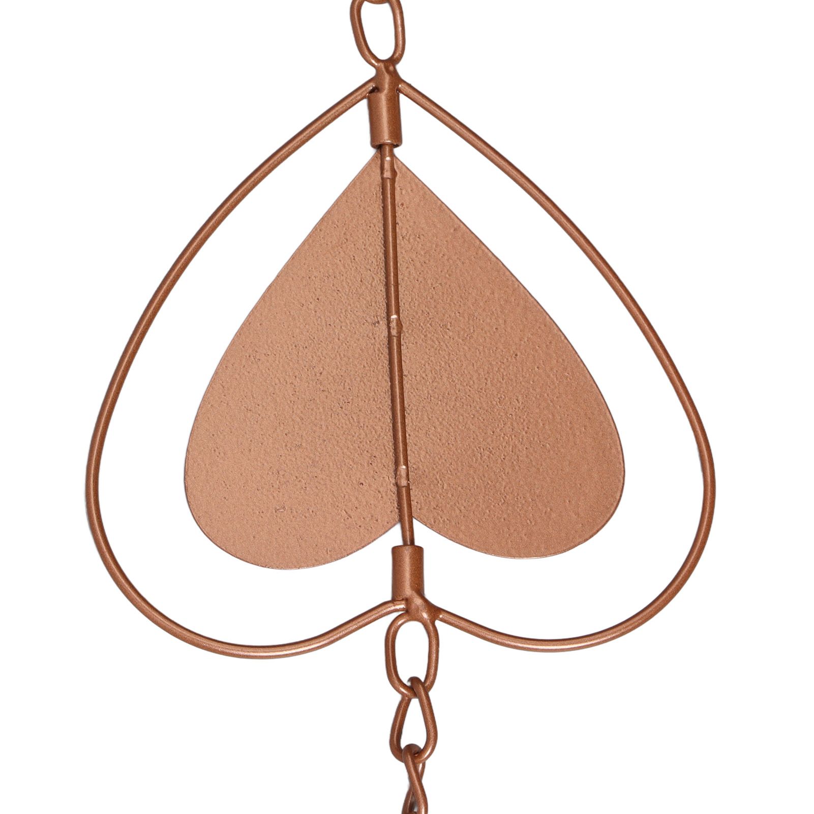 Metal Rain Chain Drainage Function Decorative Heart Shape Wind Chime with Hook view 15