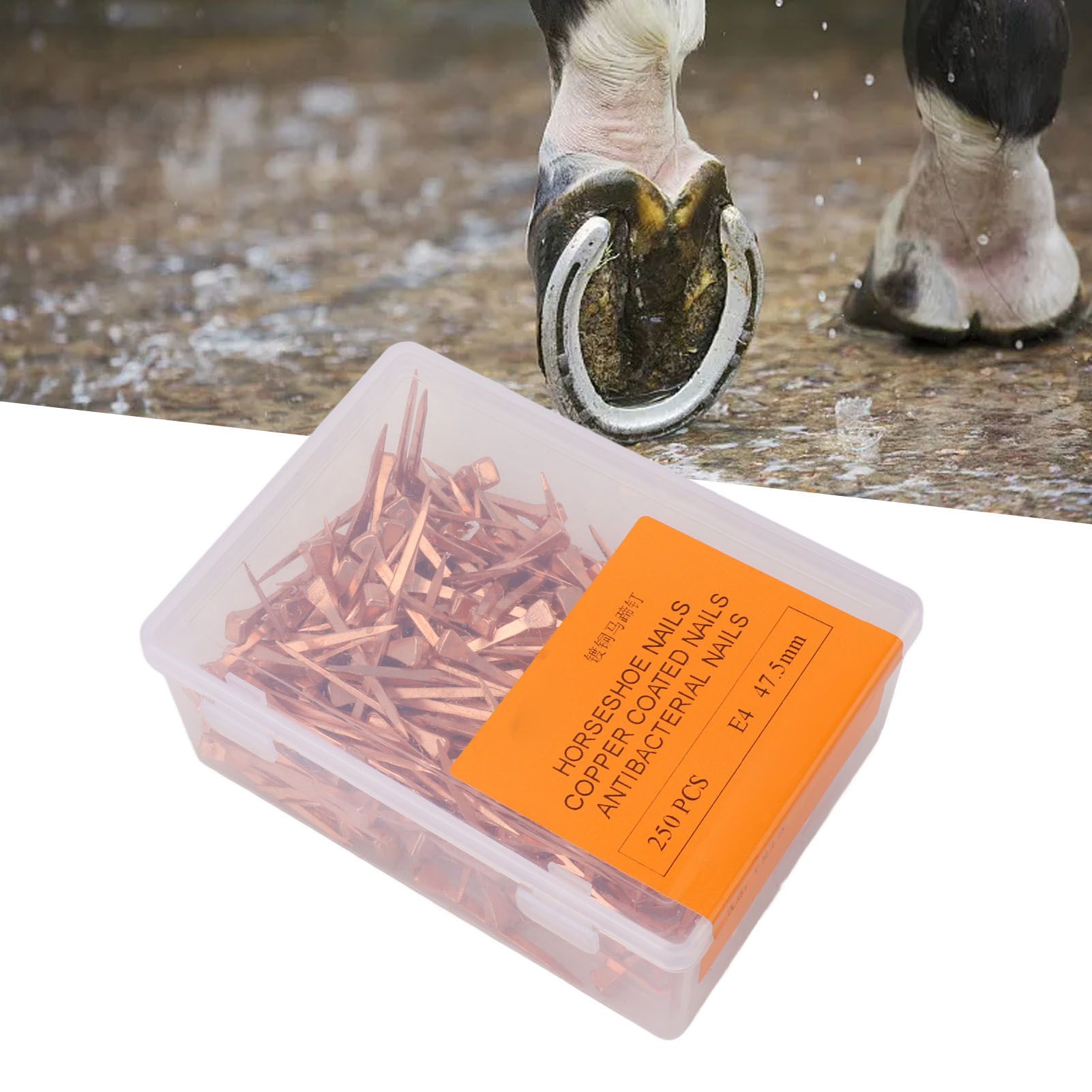 250Pcs Horseshoe Nails Copper Plated Rustproof Equestrian Riding Equipment Pet view 11