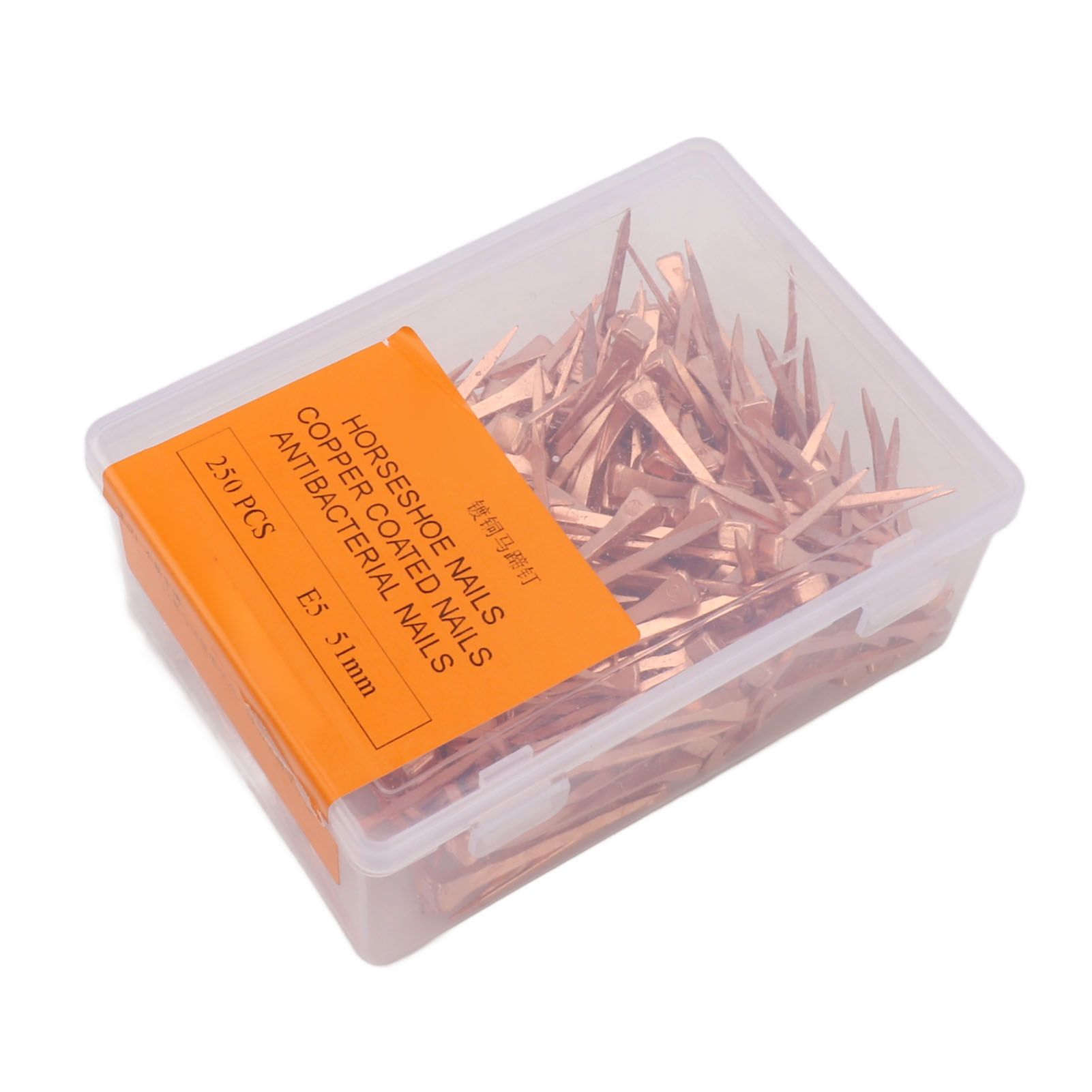 250Pcs Horseshoe Nails Copper Plated Rustproof Equestrian Riding Equipment Pet view 2
