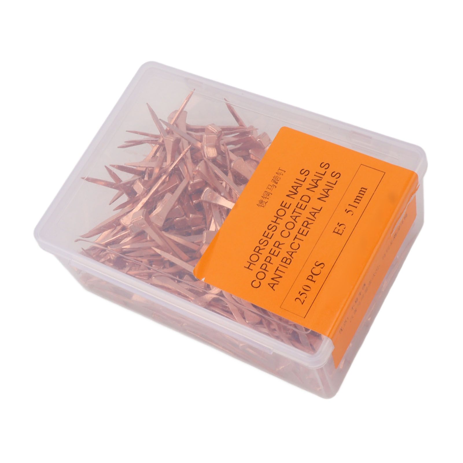 250Pcs Horseshoe Nails Copper Plated Rustproof Equestrian Riding Equipment Pet view 8