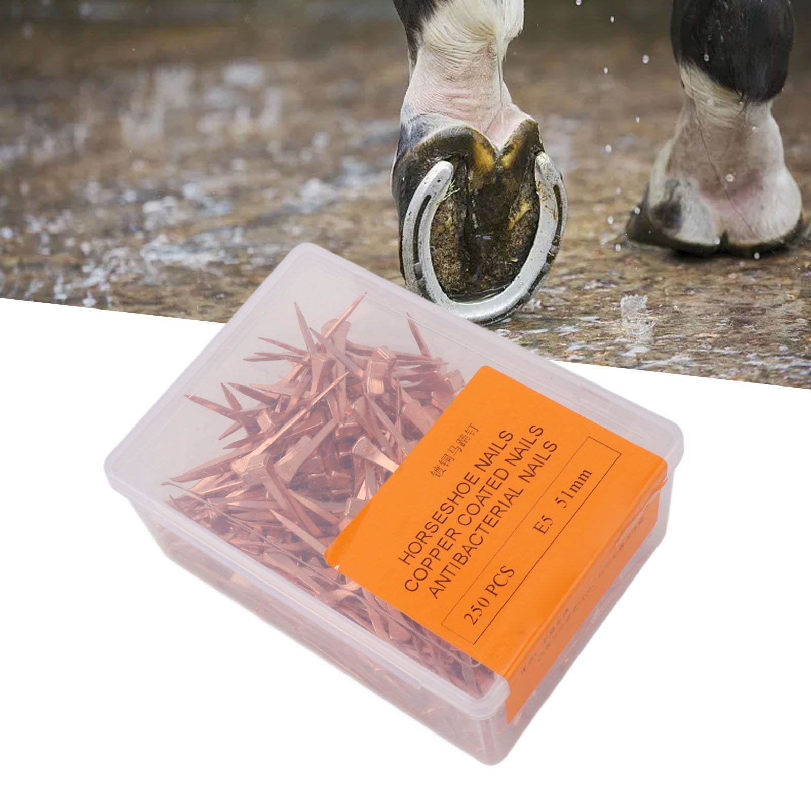 250Pcs Horseshoe Nails Copper Plated Rustproof Equestrian Riding Equipment Pet view 11