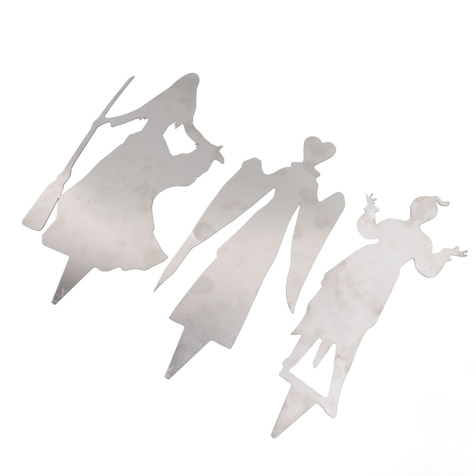 3Pcs Halloween Silhouette Yard Signs Iron Metal Witch Halloween Decorations view 2