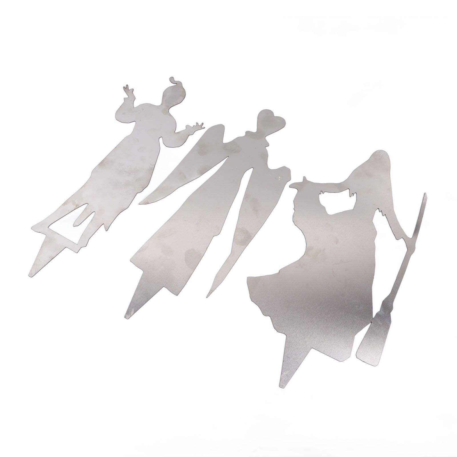 3Pcs Halloween Silhouette Yard Signs Iron Metal Witch Halloween Decorations view 3