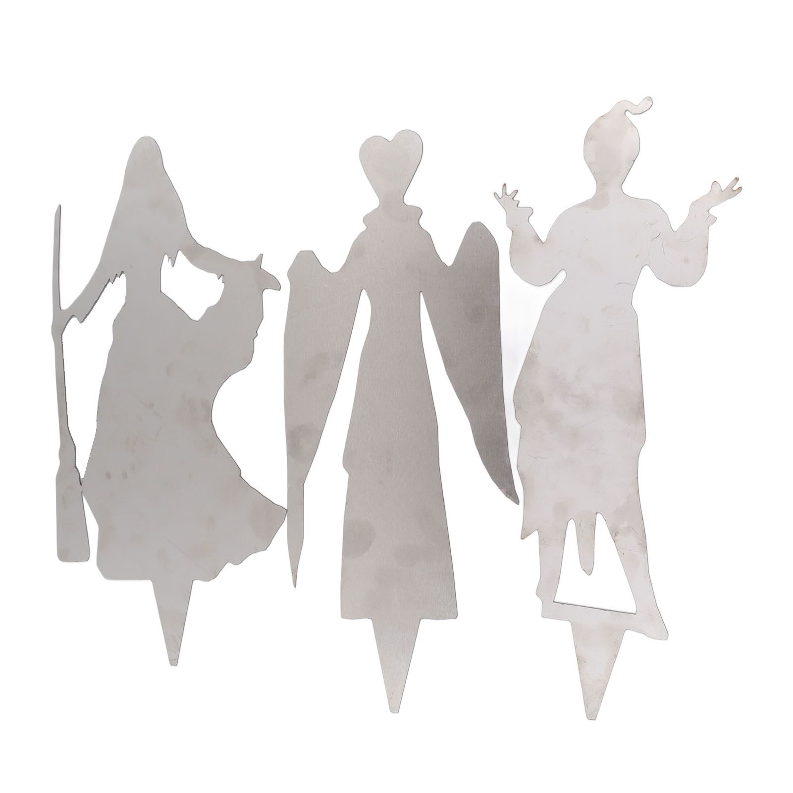 3Pcs Halloween Silhouette Yard Signs Iron Metal Witch Halloween Decorations view 6