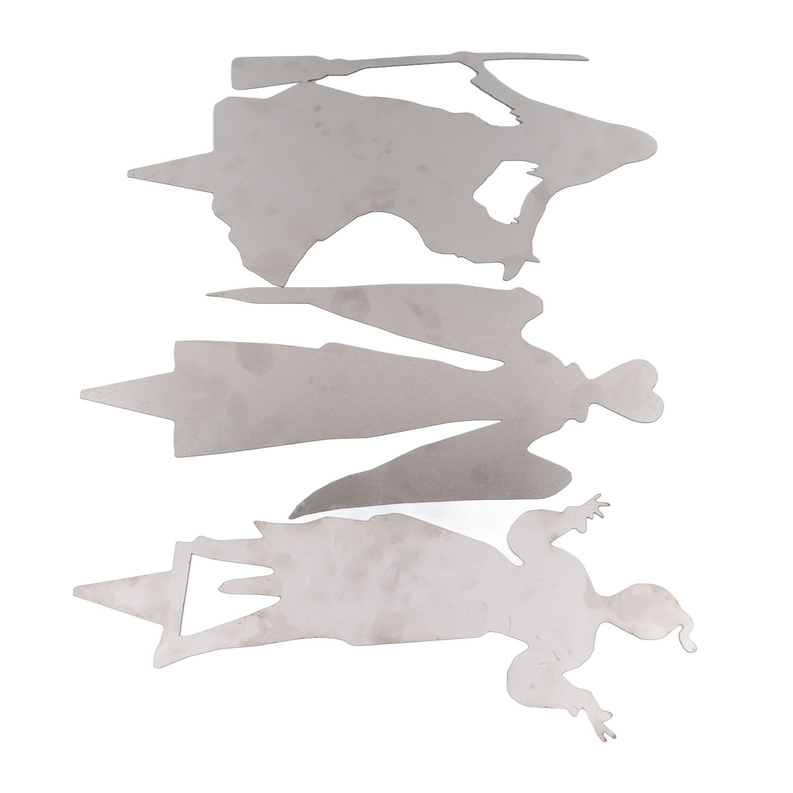 3Pcs Halloween Silhouette Yard Signs Iron Metal Witch Halloween Decorations view 8