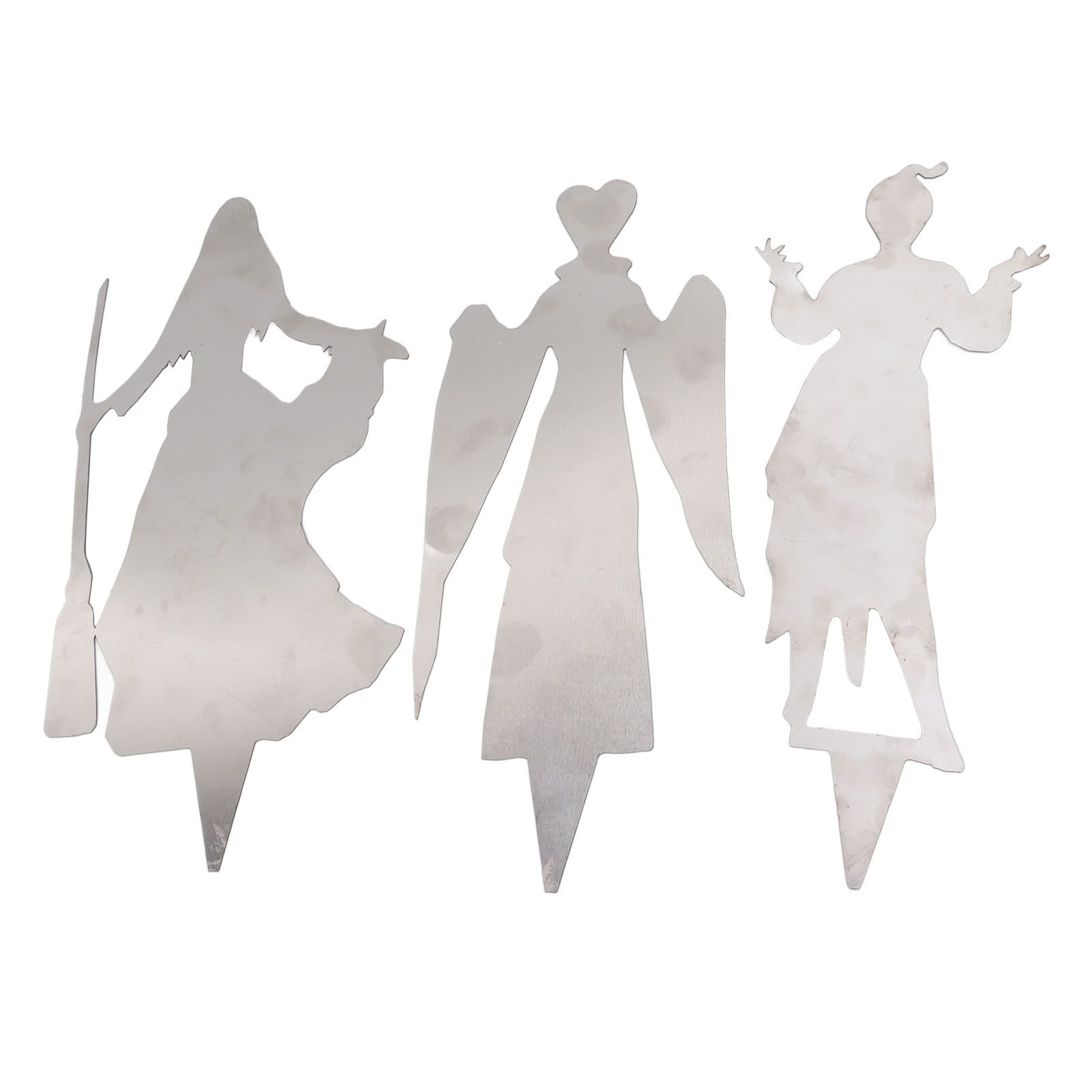 3Pcs Halloween Silhouette Yard Signs Iron Metal Witch Halloween Decorations view 9