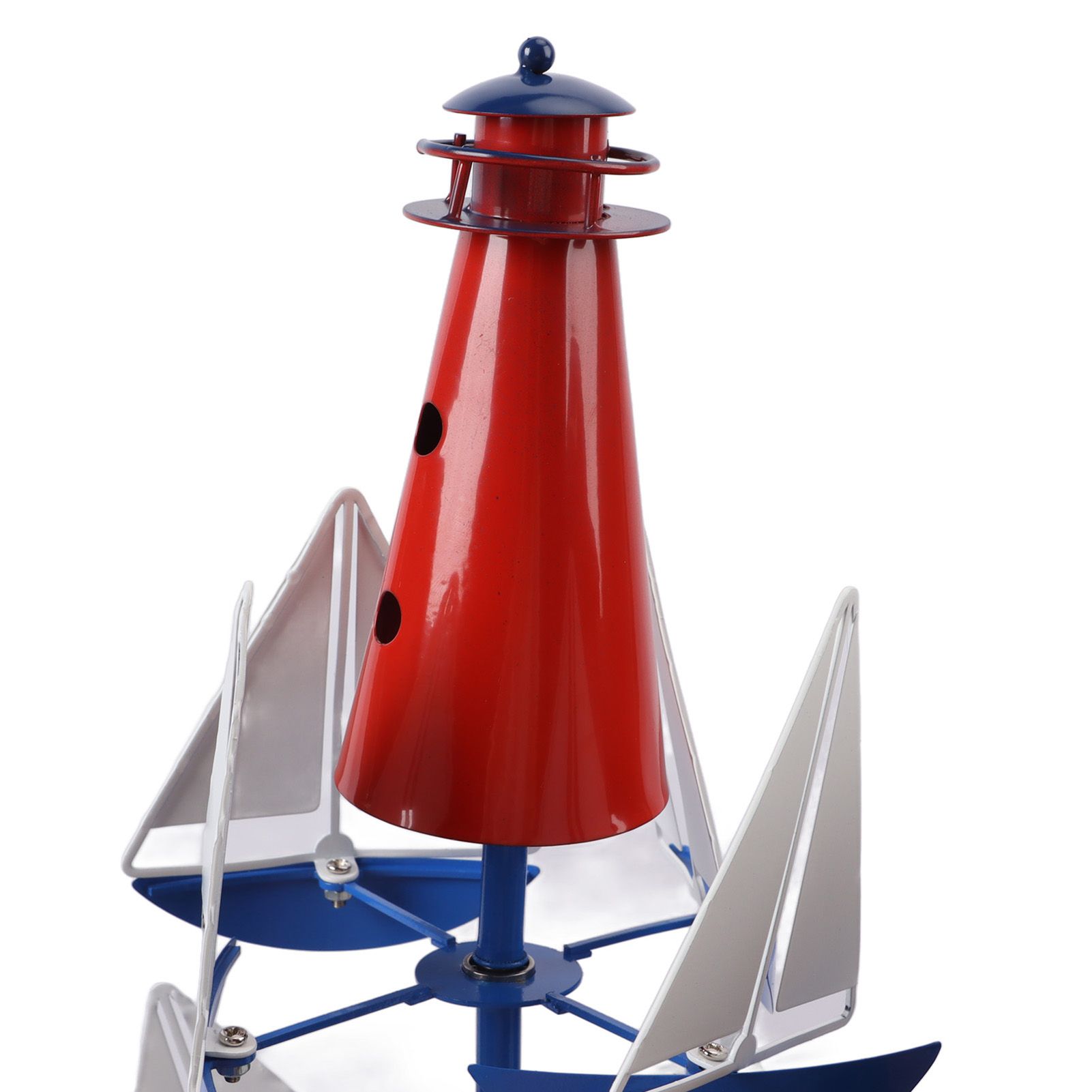 Sailboat Windmills Metal Bright Colors Lighthouse Sailboat Decoration Art Wind view 13