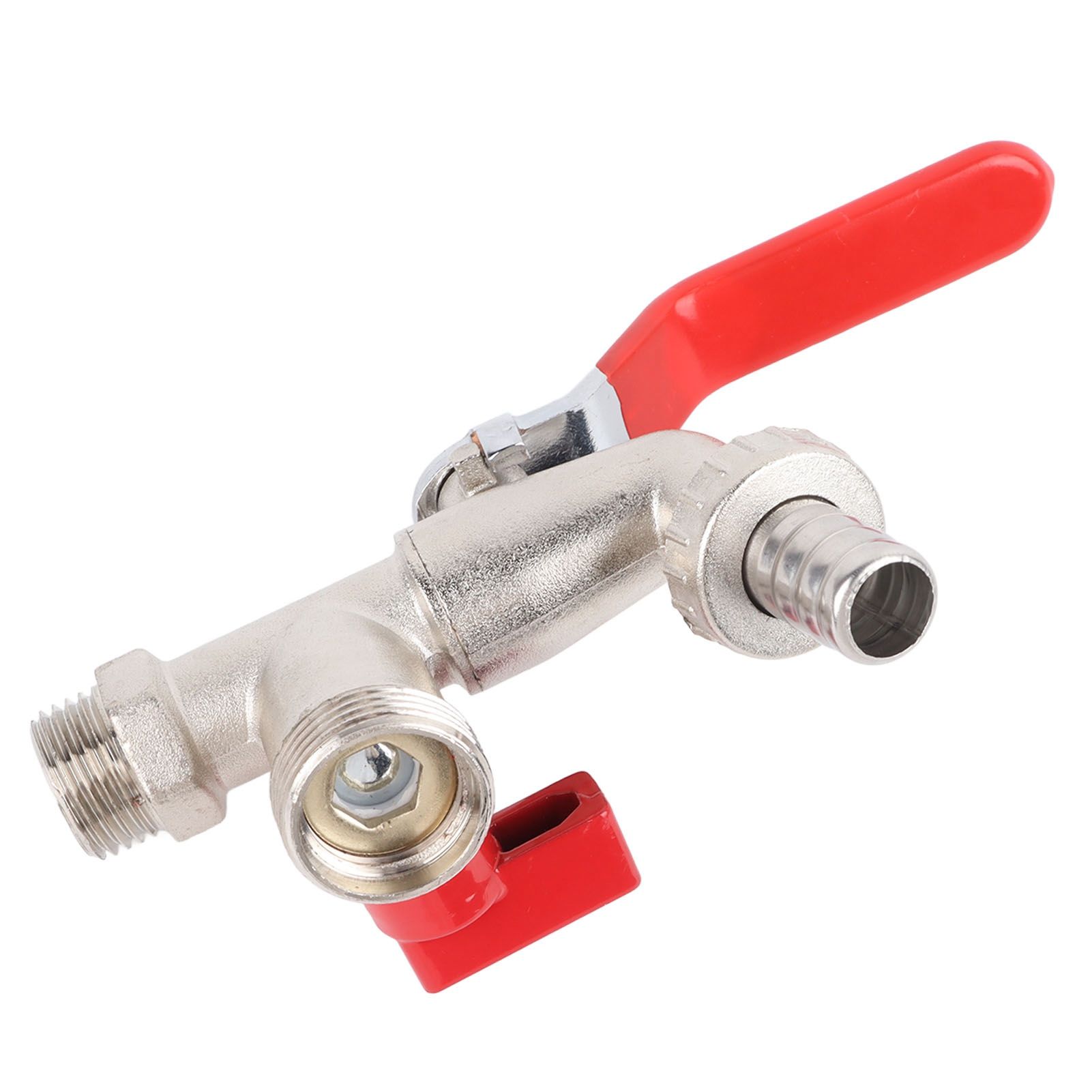 Double Valve Faucet Washing Machine Hose Valve Zinc Alloy Electroplate 1 in 2 view 4