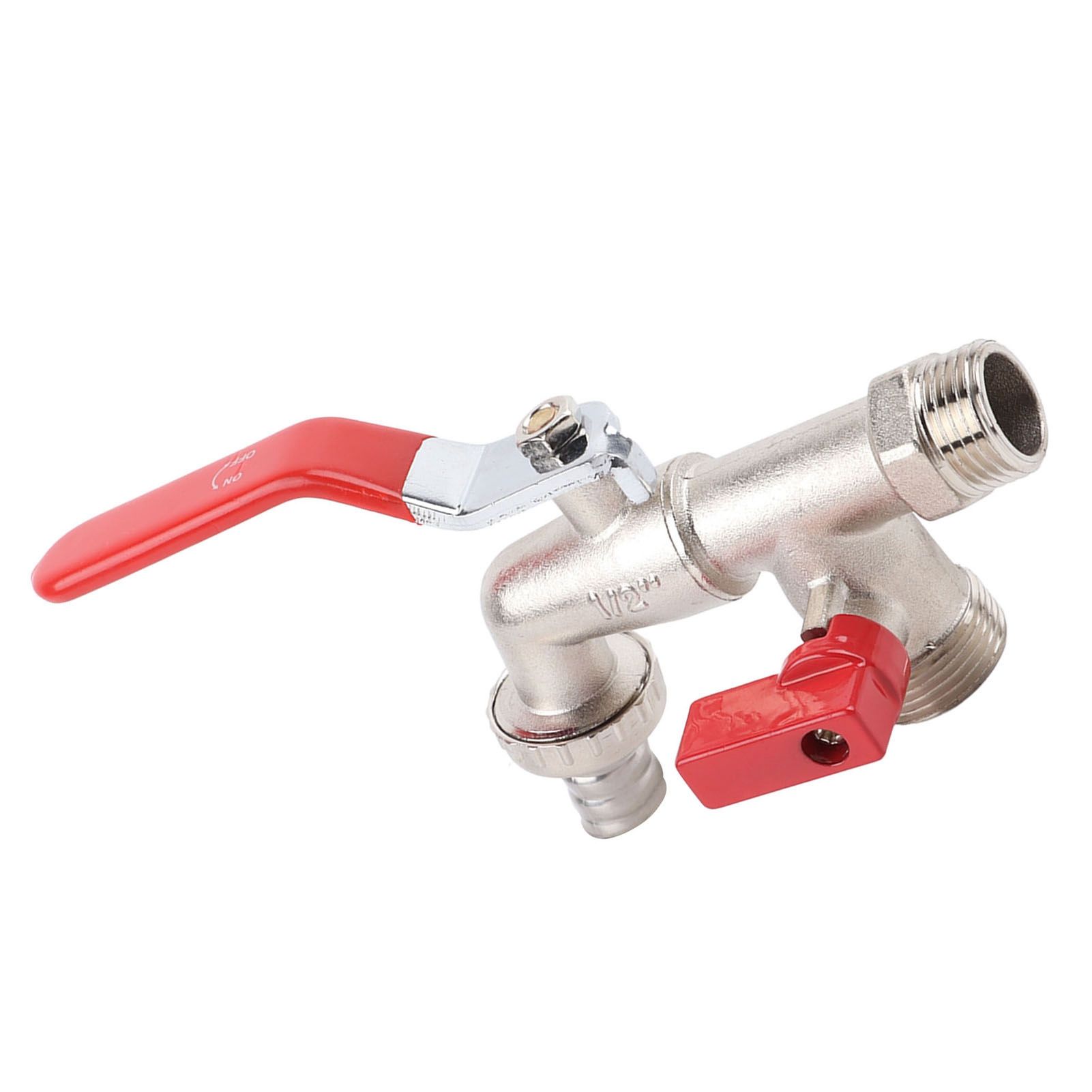 Double Valve Faucet Washing Machine Hose Valve Zinc Alloy Electroplate 1 in 2 view 7