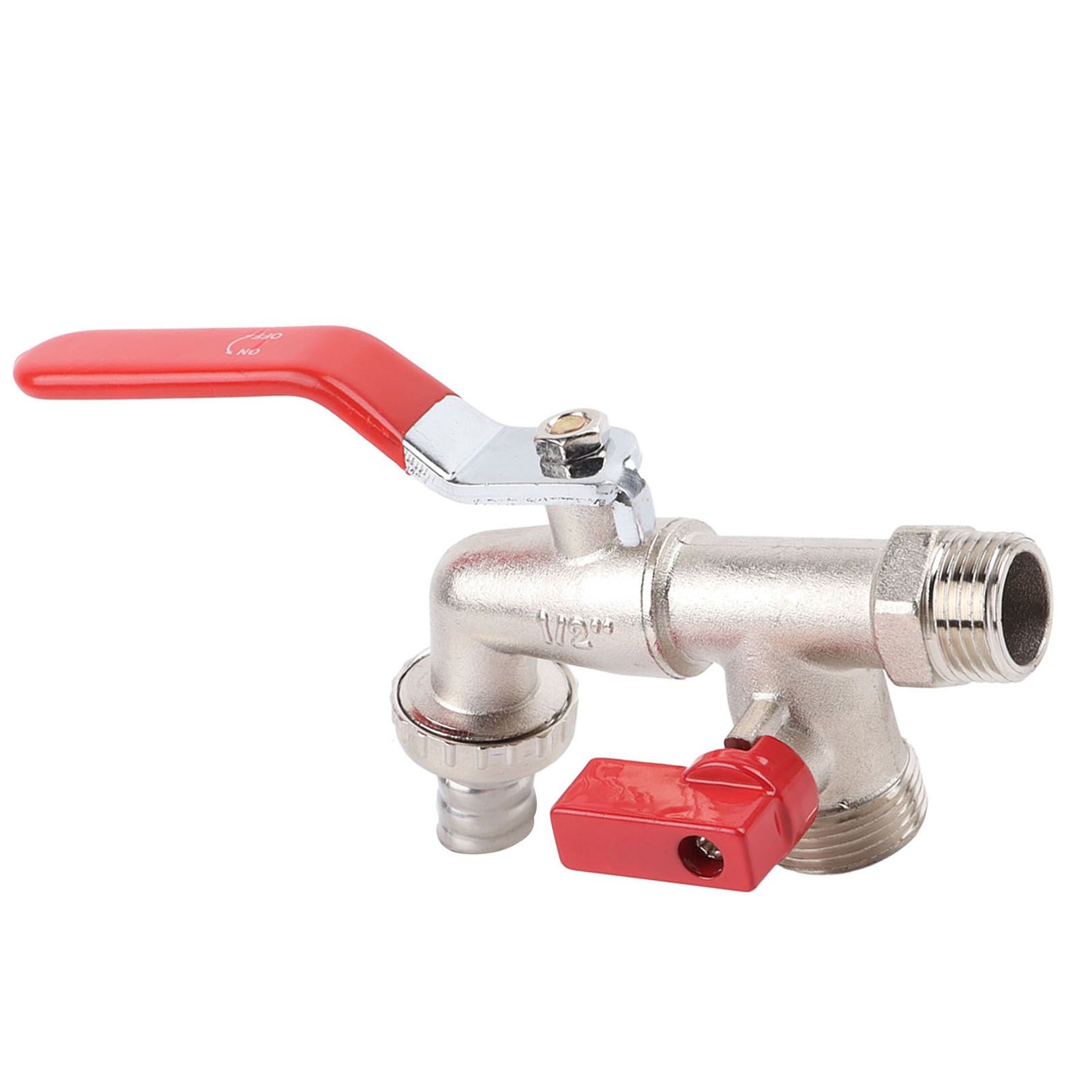 Double Valve Faucet Washing Machine Hose Valve Zinc Alloy Electroplate 1 in 2 view 10