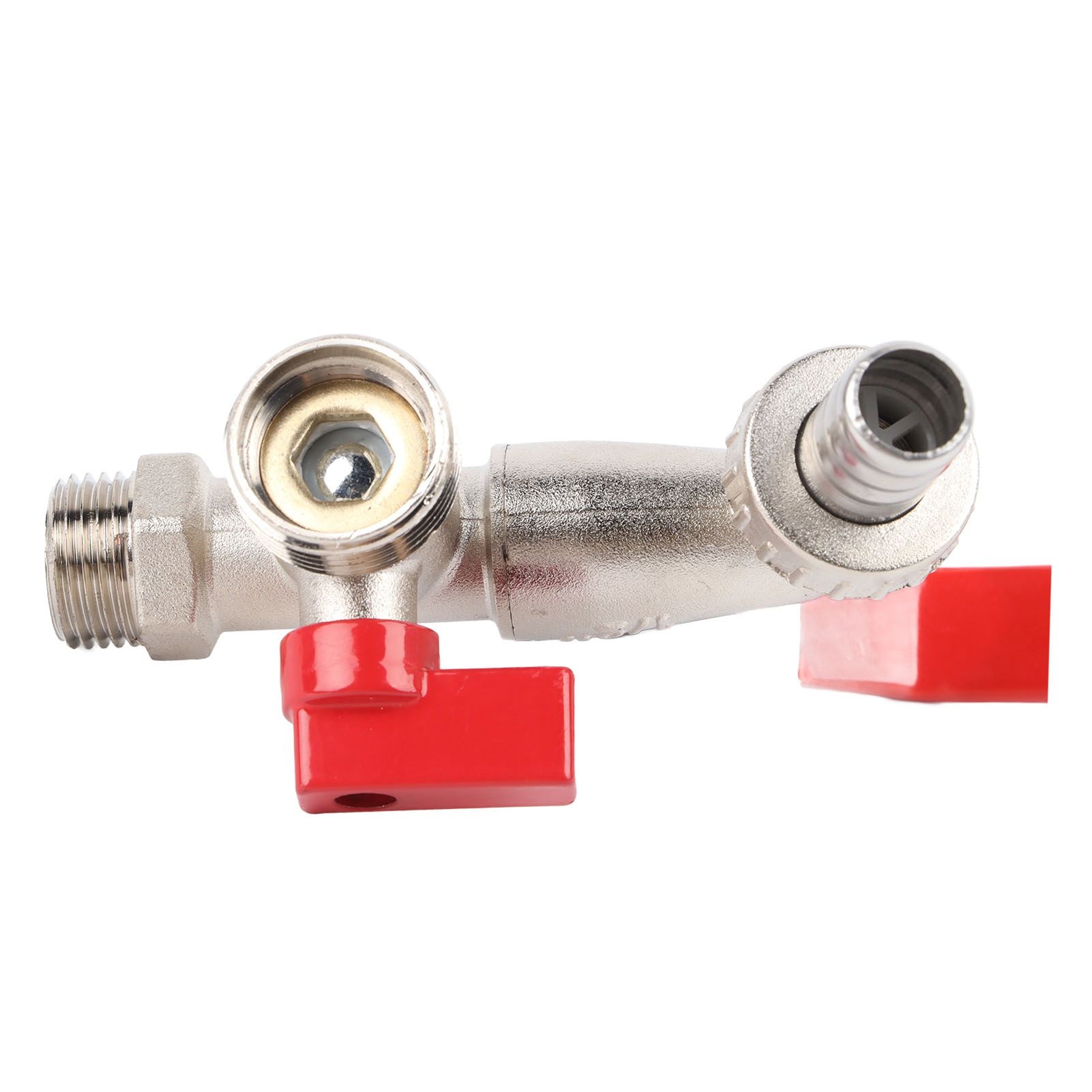 Double Valve Faucet Washing Machine Hose Valve Zinc Alloy Electroplate 1 in 2 view 14