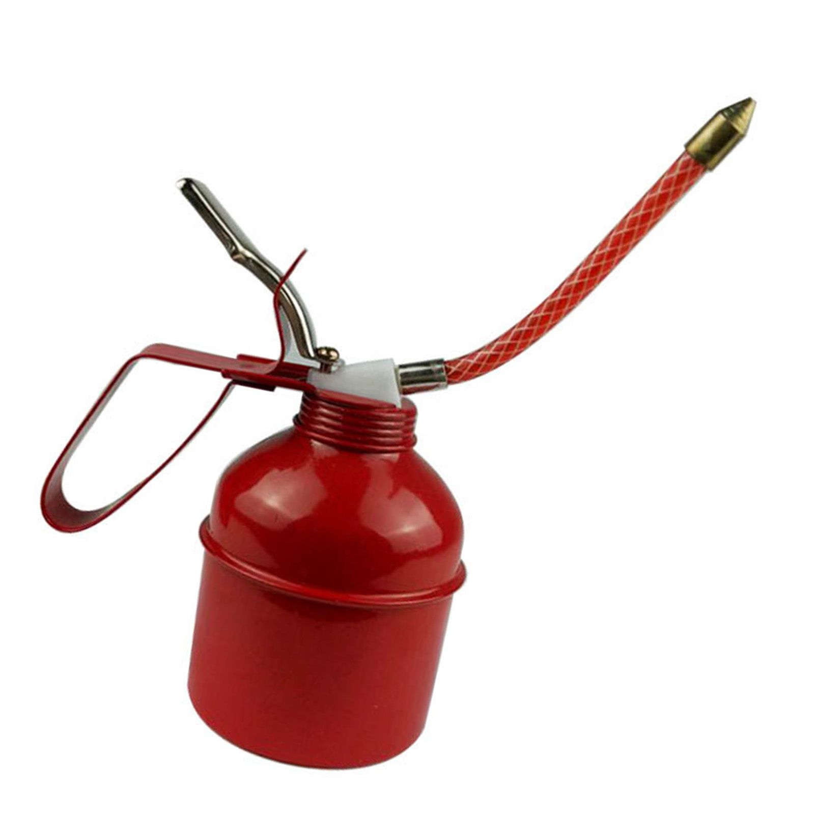 Manual Oiler Can Iron Red Lever Style Lubrication Oiling Can Flexible Hose Oil view 4