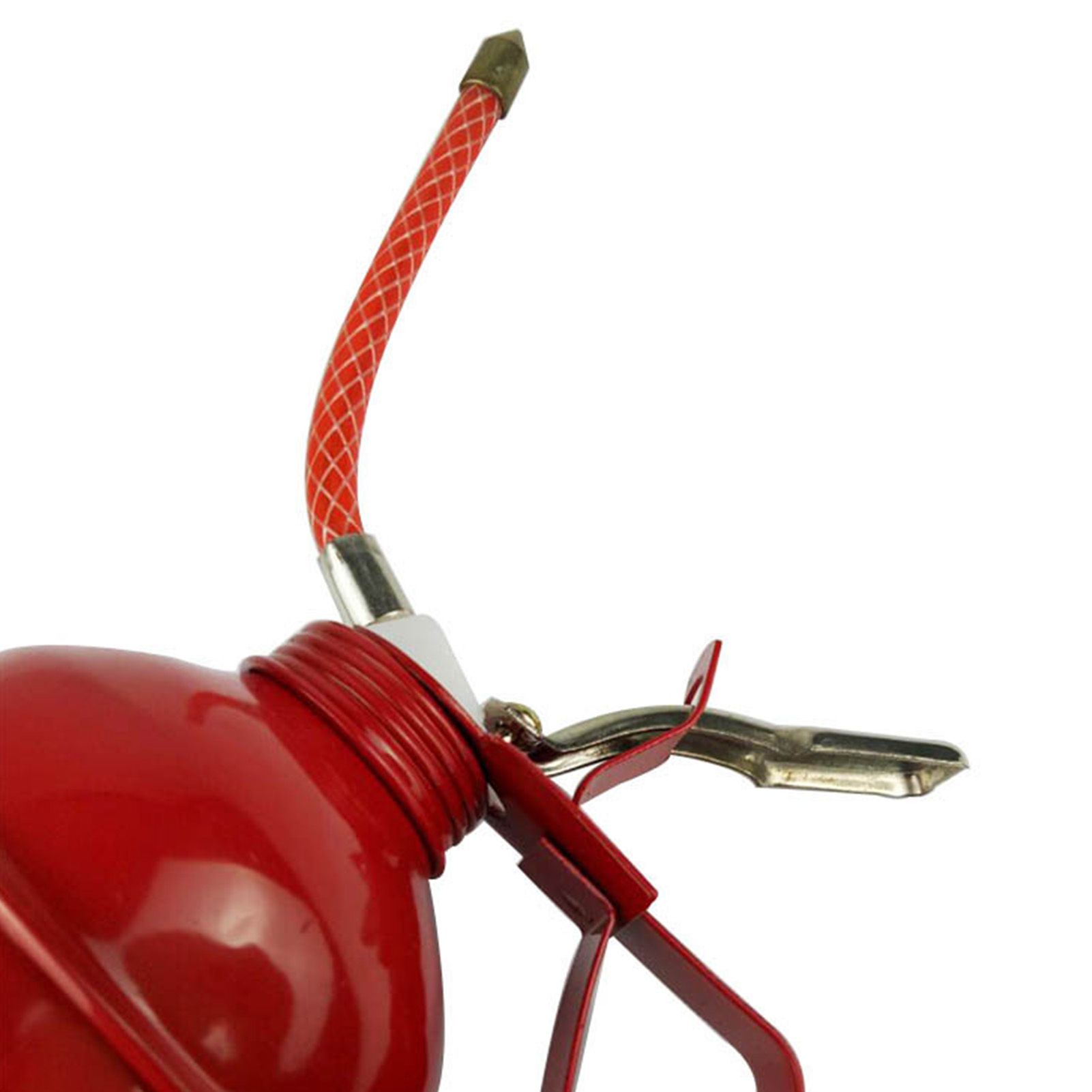 Manual Oiler Can Iron Red Lever Style Lubrication Oiling Can Flexible Hose Oil view 5
